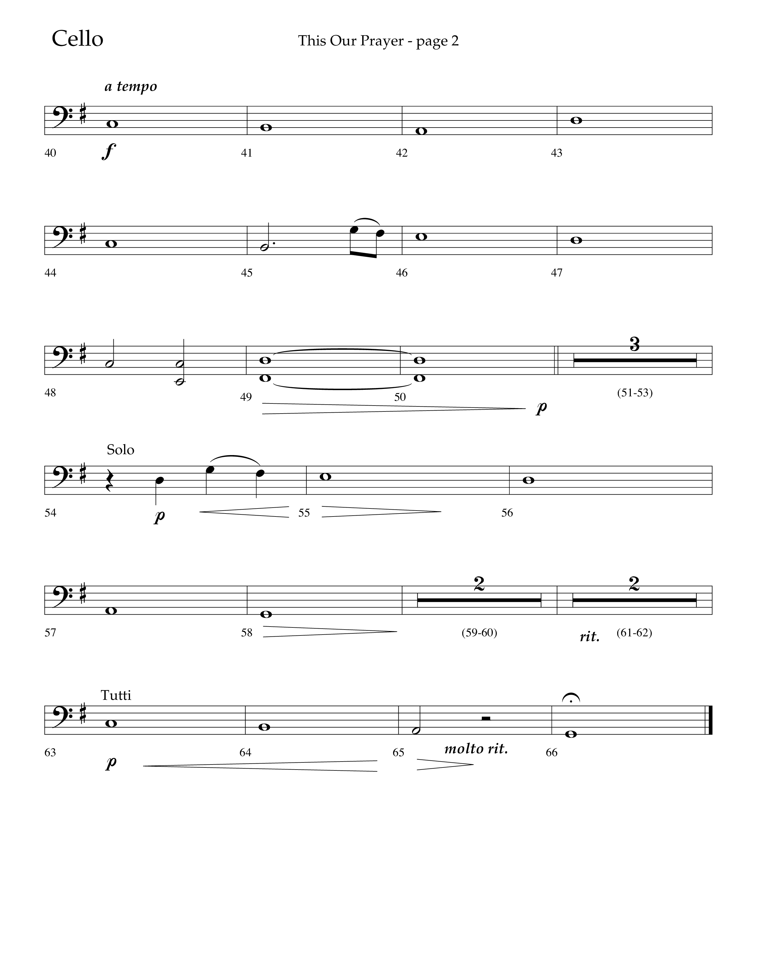 This Our Prayer (Choral Anthem SATB) Cello (Lifeway Choral / Arr. Kirk Kirkland / Orch. Phillip Keveren)