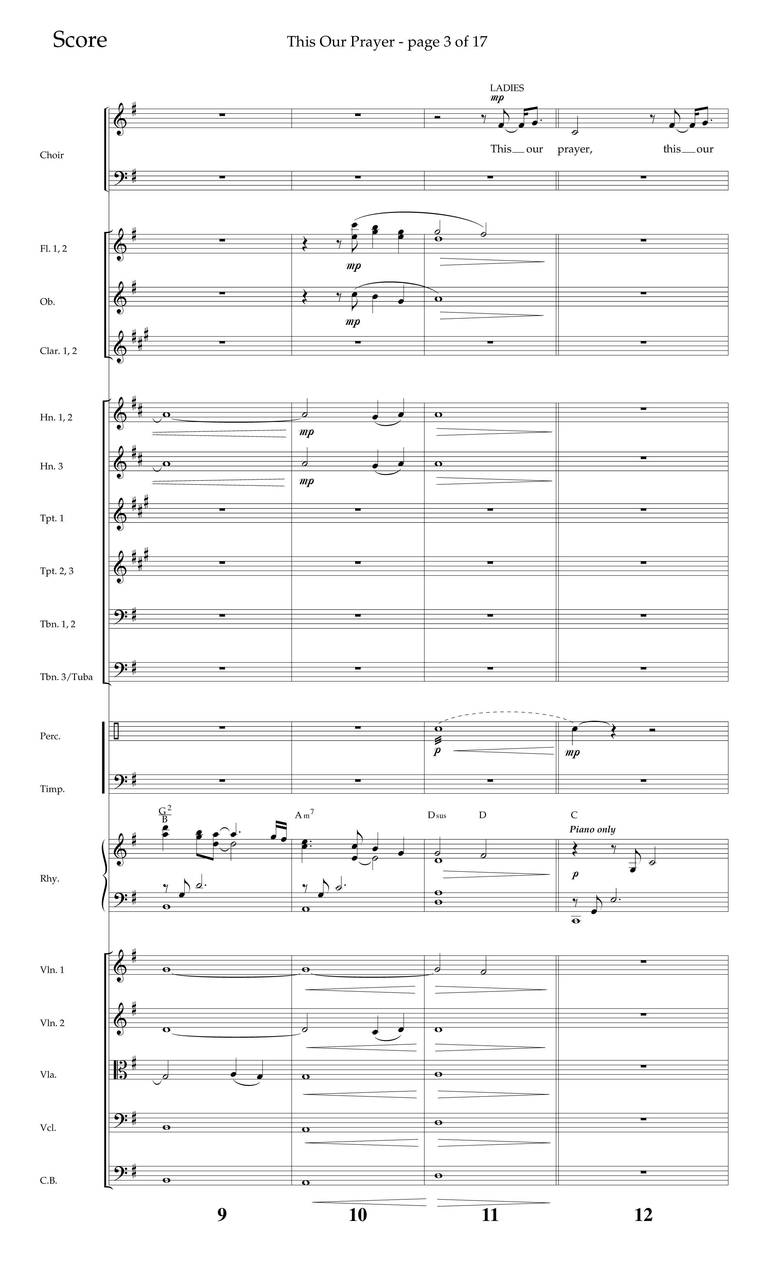 This Our Prayer (Choral Anthem SATB) Orchestration (Lifeway Choral / Arr. Kirk Kirkland / Orch. Phillip Keveren)