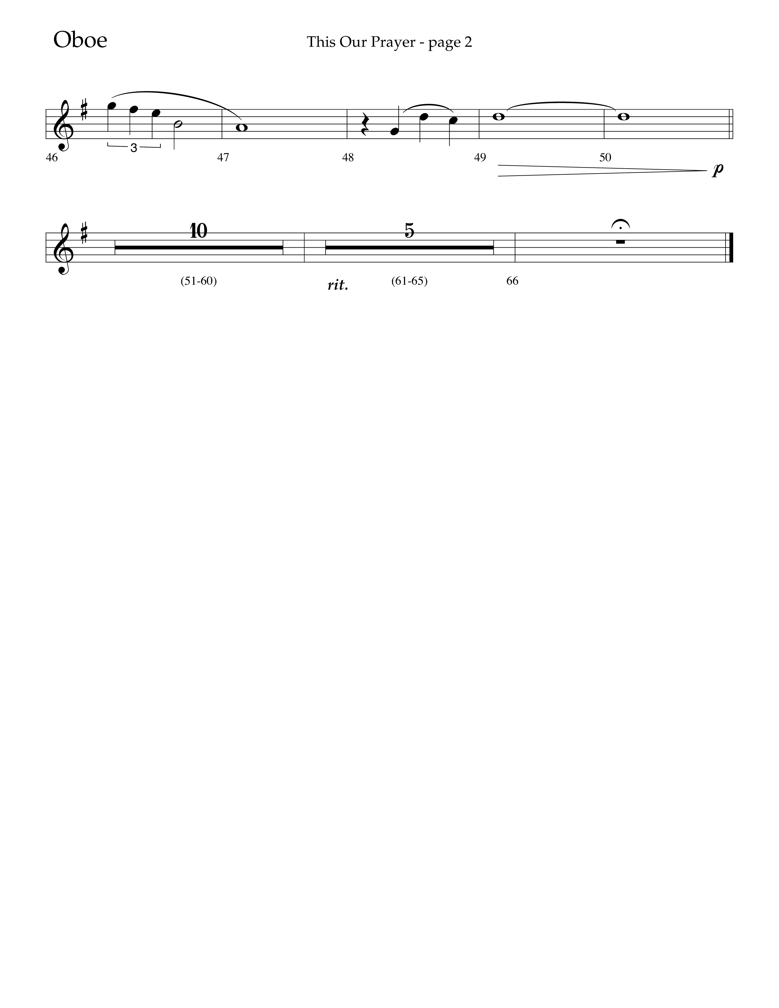 This Our Prayer (Choral Anthem SATB) Oboe (Lifeway Choral / Arr. Kirk Kirkland / Orch. Phillip Keveren)