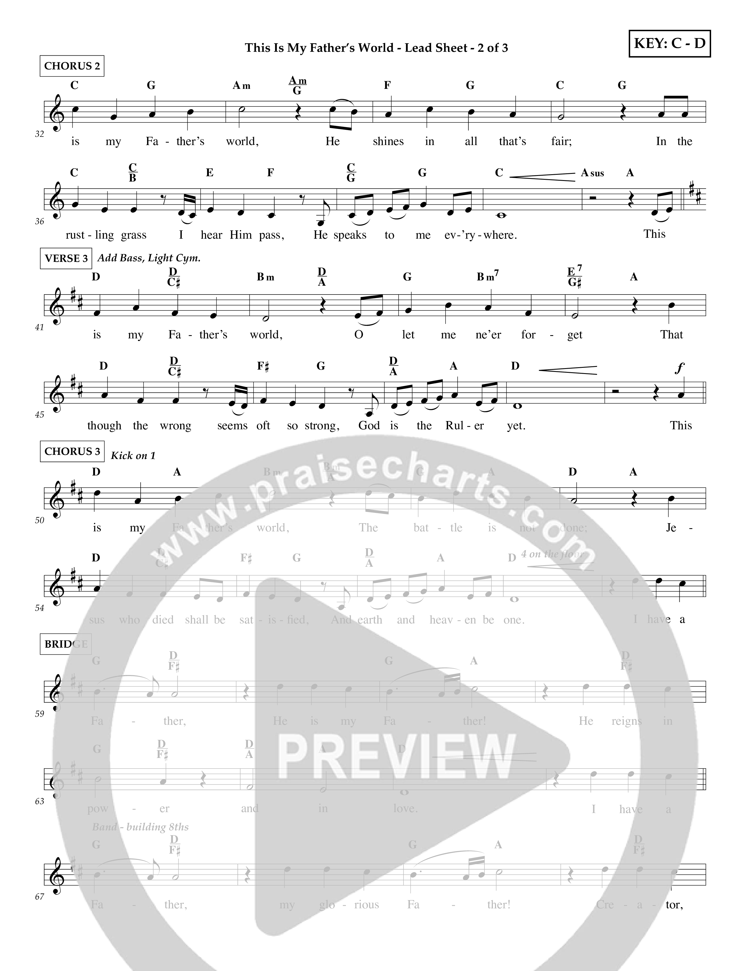 This Is My Father's World (Choral Anthem SATB) Lead Melody & Rhythm (Lifeway Choral / Arr. Travis Cottrell)