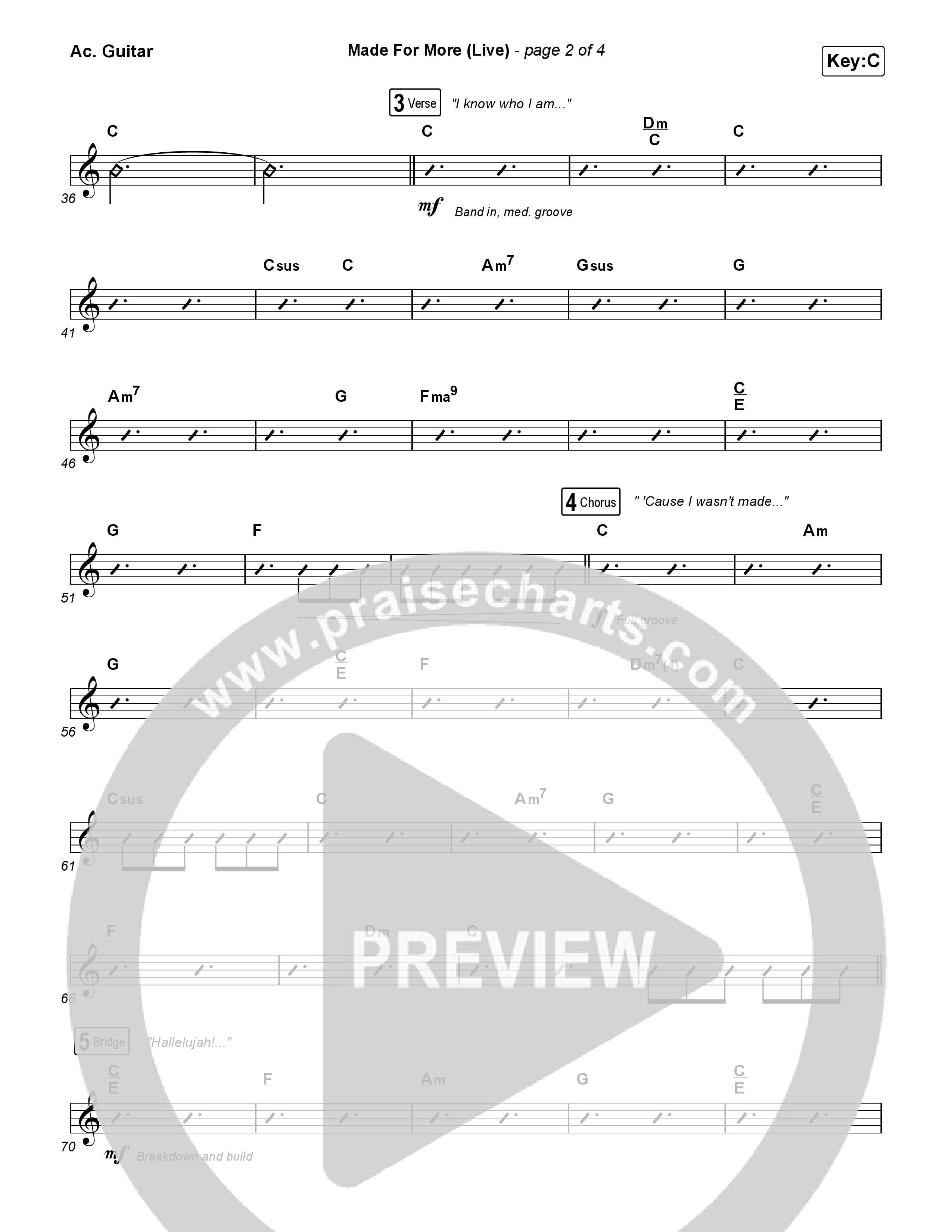 Made For More (Choral Anthem SATB) Acoustic Guitar (Josh Baldwin / Jenn Johnson / Arr. Luke Gambill)