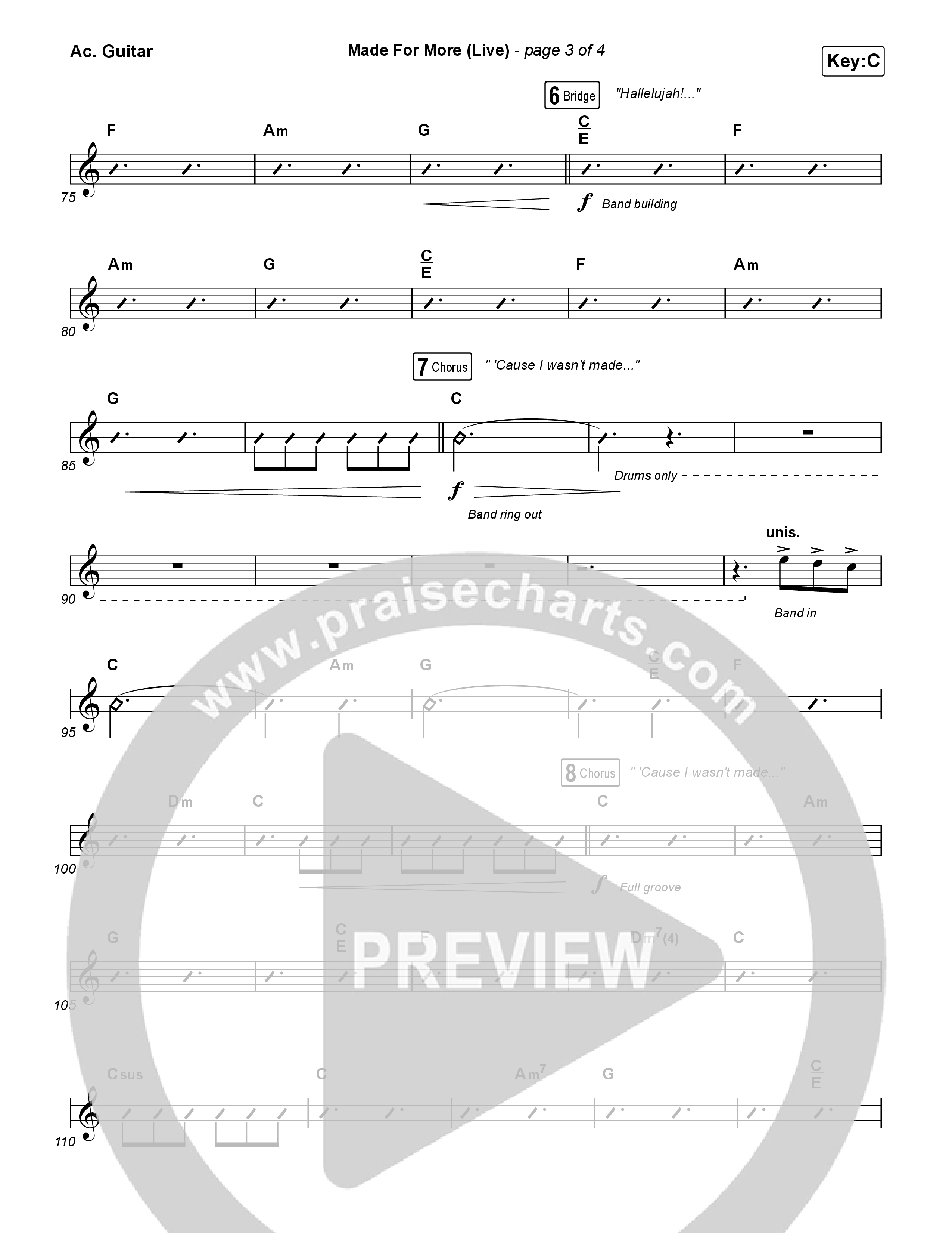 Made For More (Choral Anthem SATB) Acoustic Guitar (Josh Baldwin / Jenn Johnson / Arr. Luke Gambill)