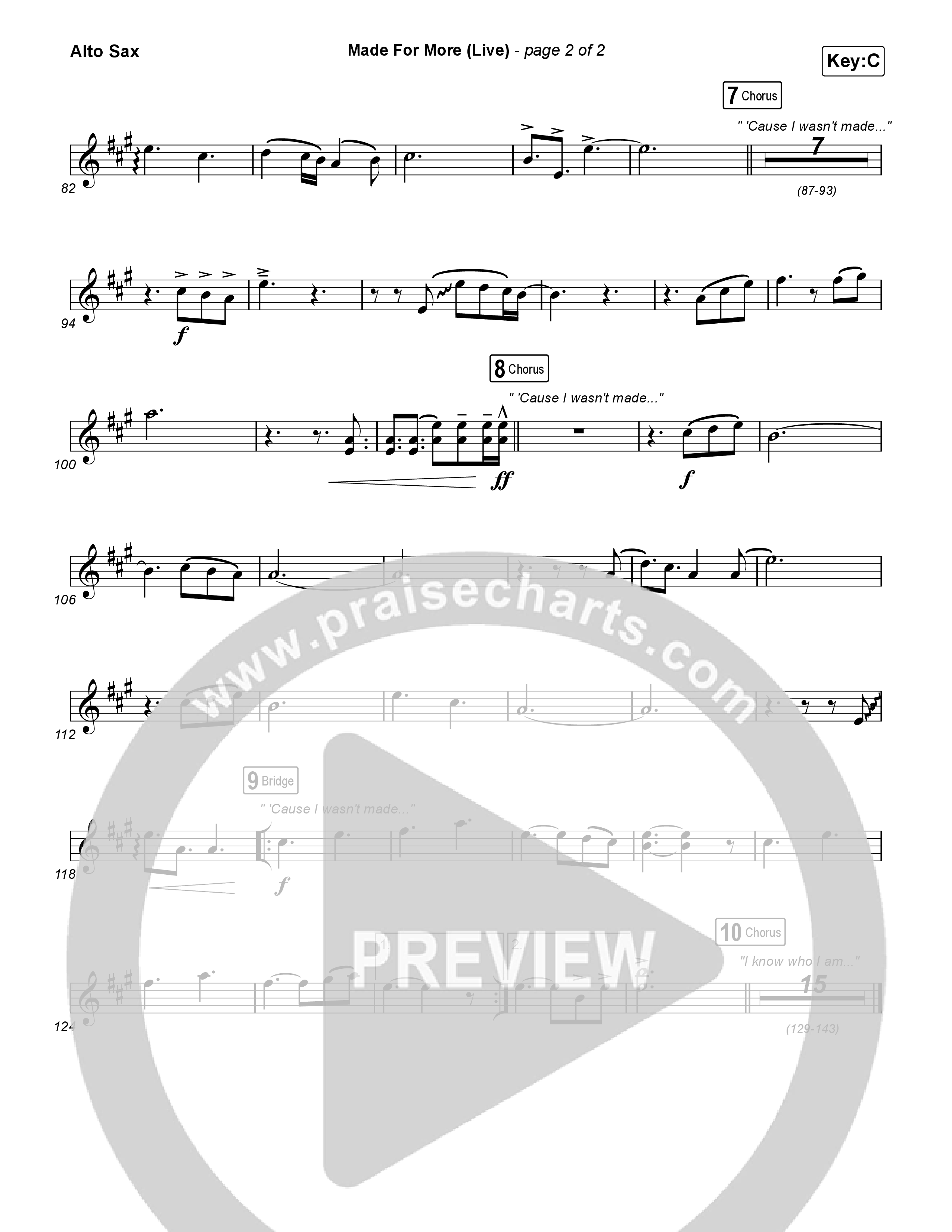 Made For More (Choral Anthem SATB) Alto Sax (Josh Baldwin / Jenn Johnson / Arr. Luke Gambill)