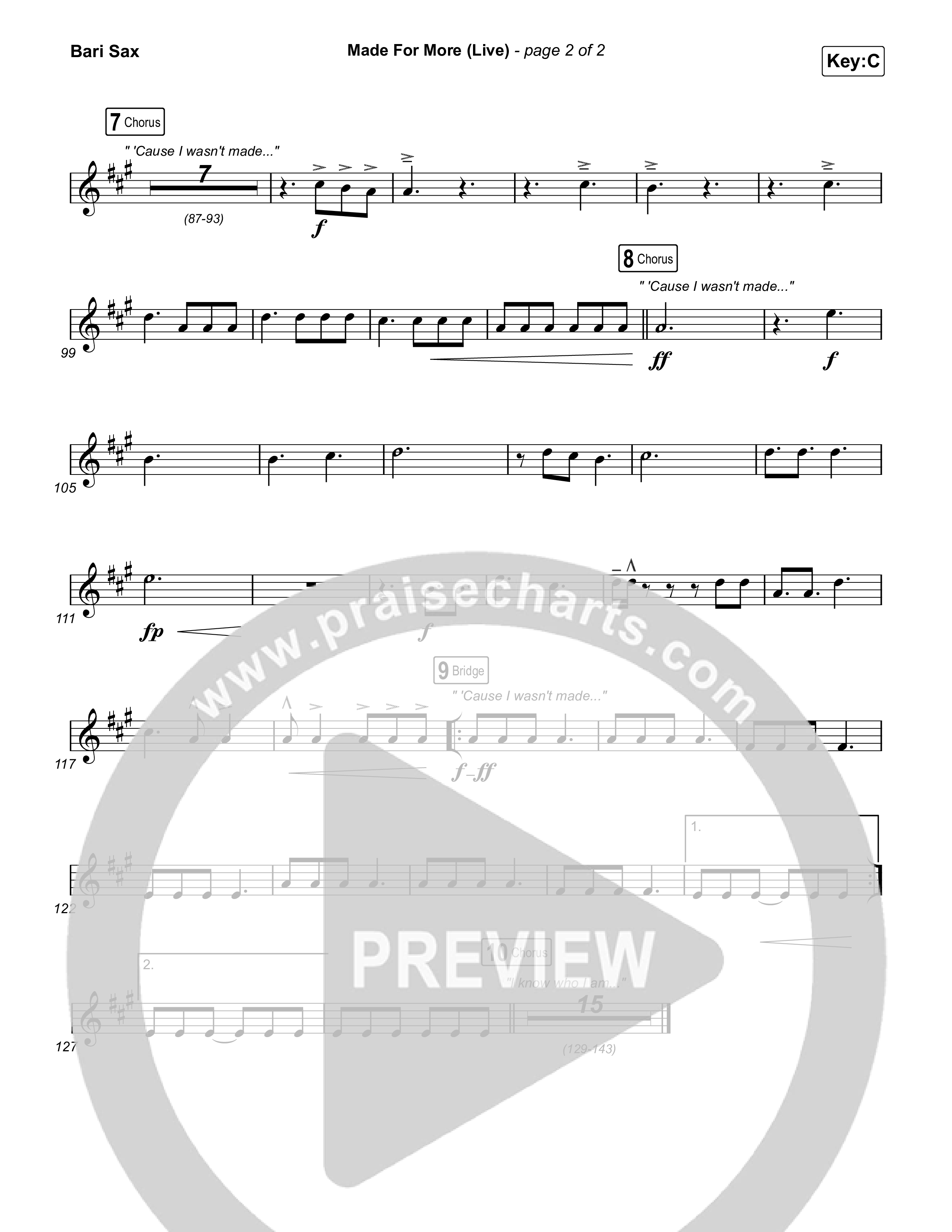 Made For More (Choral Anthem SATB) Bari Sax (Josh Baldwin / Jenn Johnson / Arr. Luke Gambill)