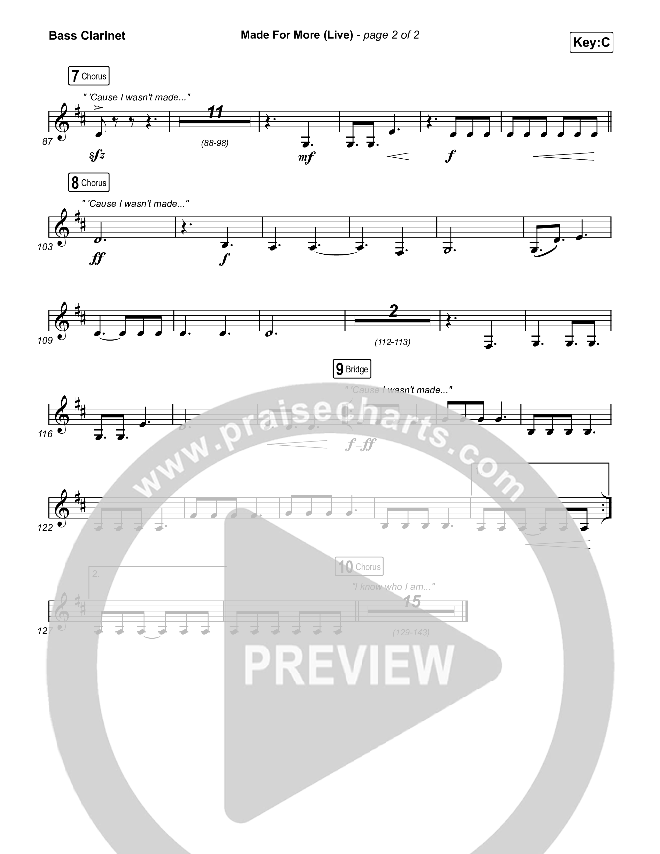 Made For More (Choral Anthem SATB) Bass Clarinet (Josh Baldwin / Jenn Johnson / Arr. Luke Gambill)