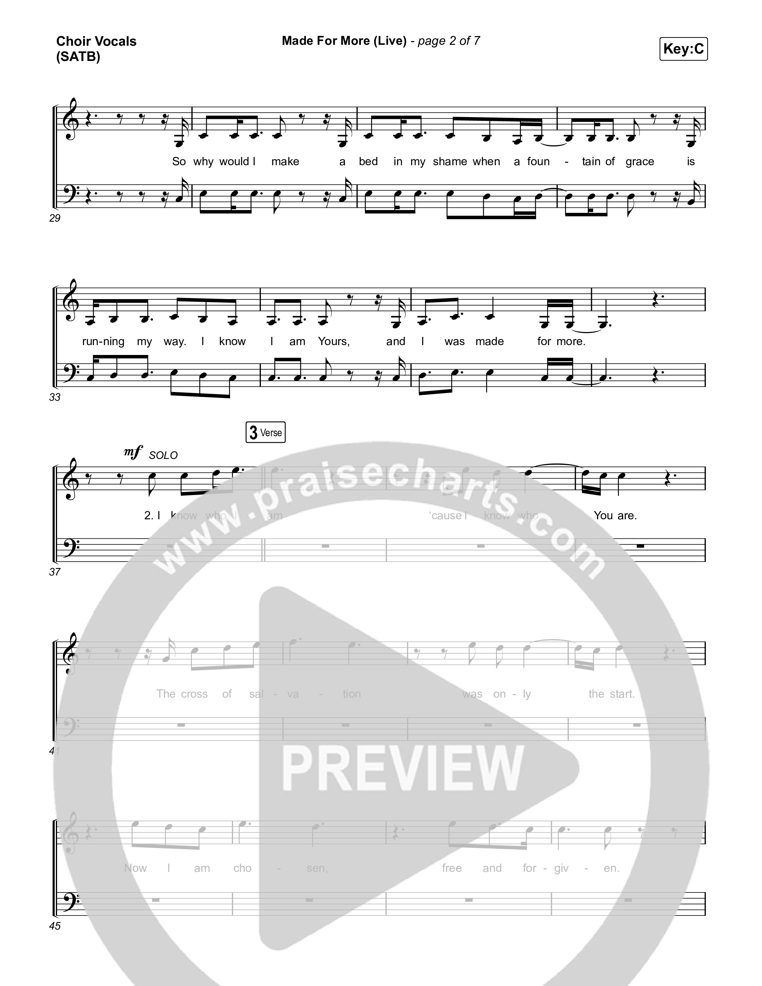 Made For More (Choral Anthem SATB) Choir Sheet (SATB) (Josh Baldwin / Jenn Johnson / Arr. Luke Gambill)