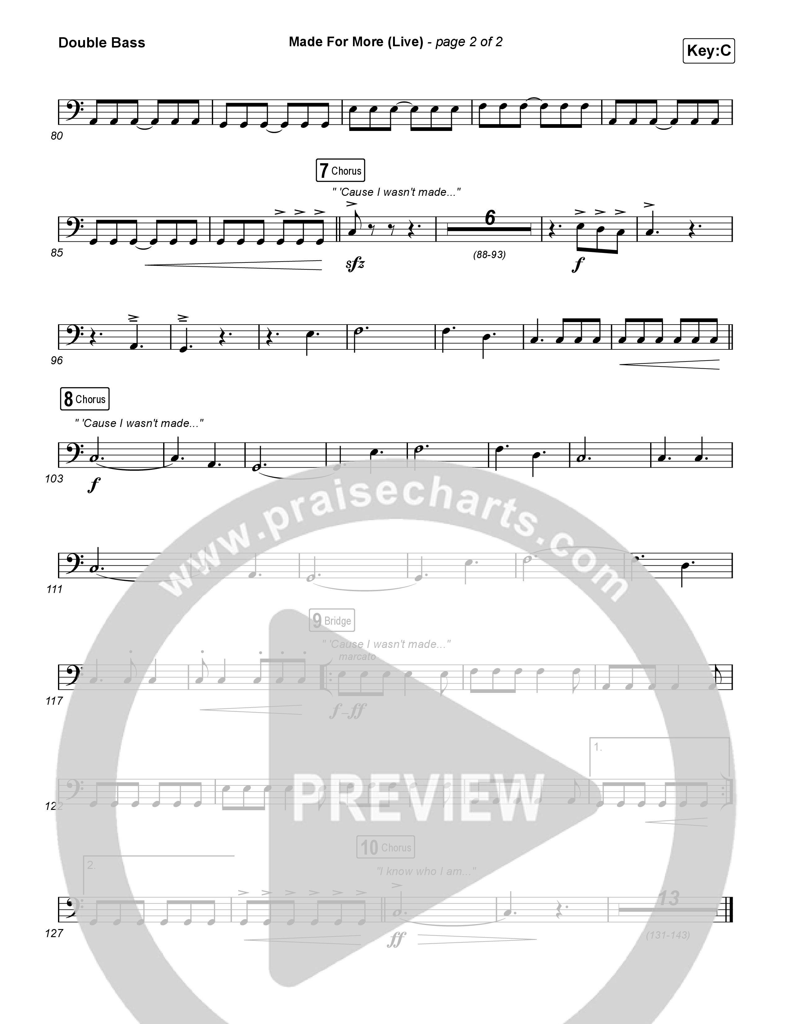Made For More (Choral Anthem SATB) String Bass (Josh Baldwin / Jenn Johnson / Arr. Luke Gambill)