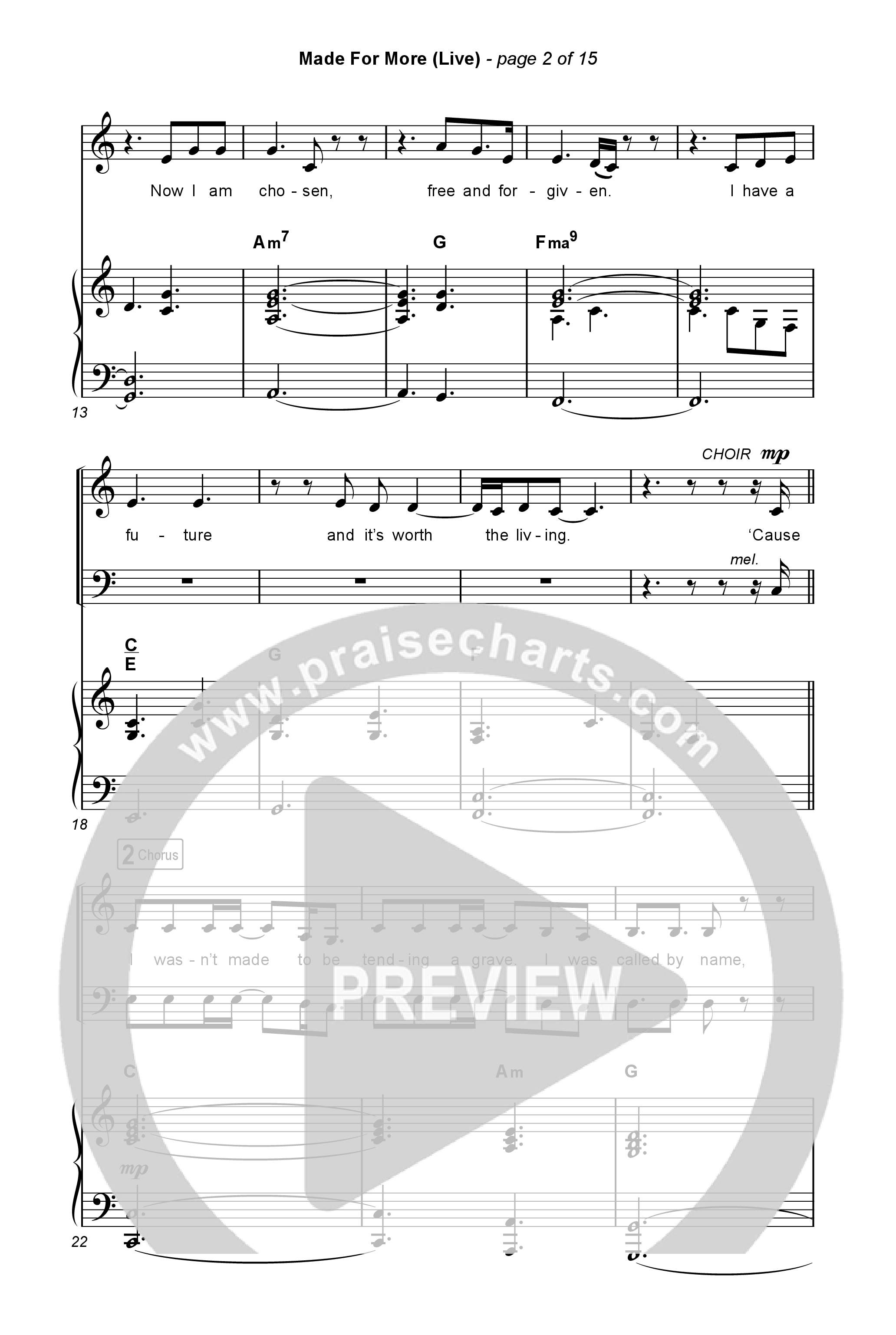 Made For More (Choral Anthem SATB) Octavo (SATB & Pno) (Josh Baldwin / Jenn Johnson / Arr. Luke Gambill)