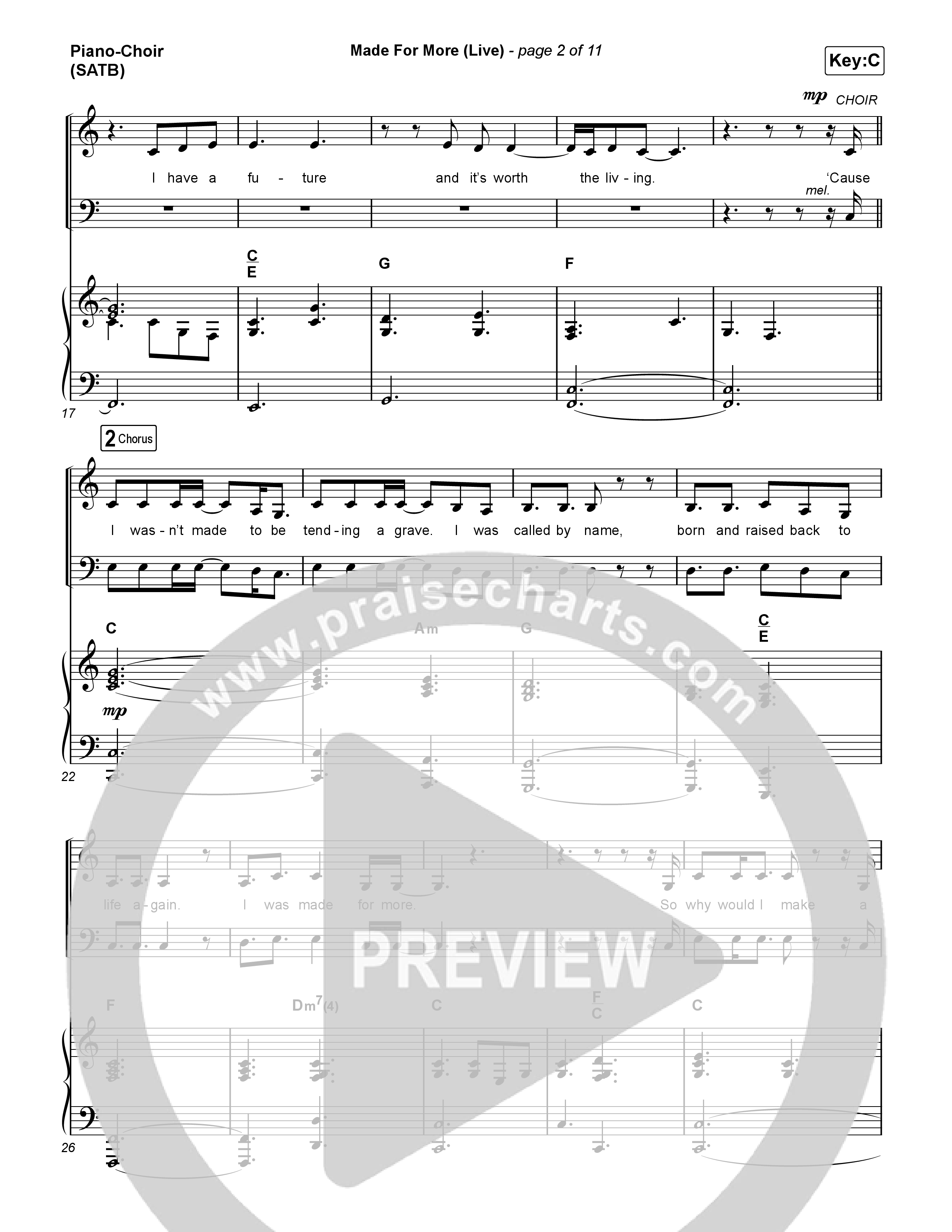 Made For More (Choral Anthem SATB) Piano/Vocal (SATB) (Josh Baldwin / Jenn Johnson / Arr. Luke Gambill)