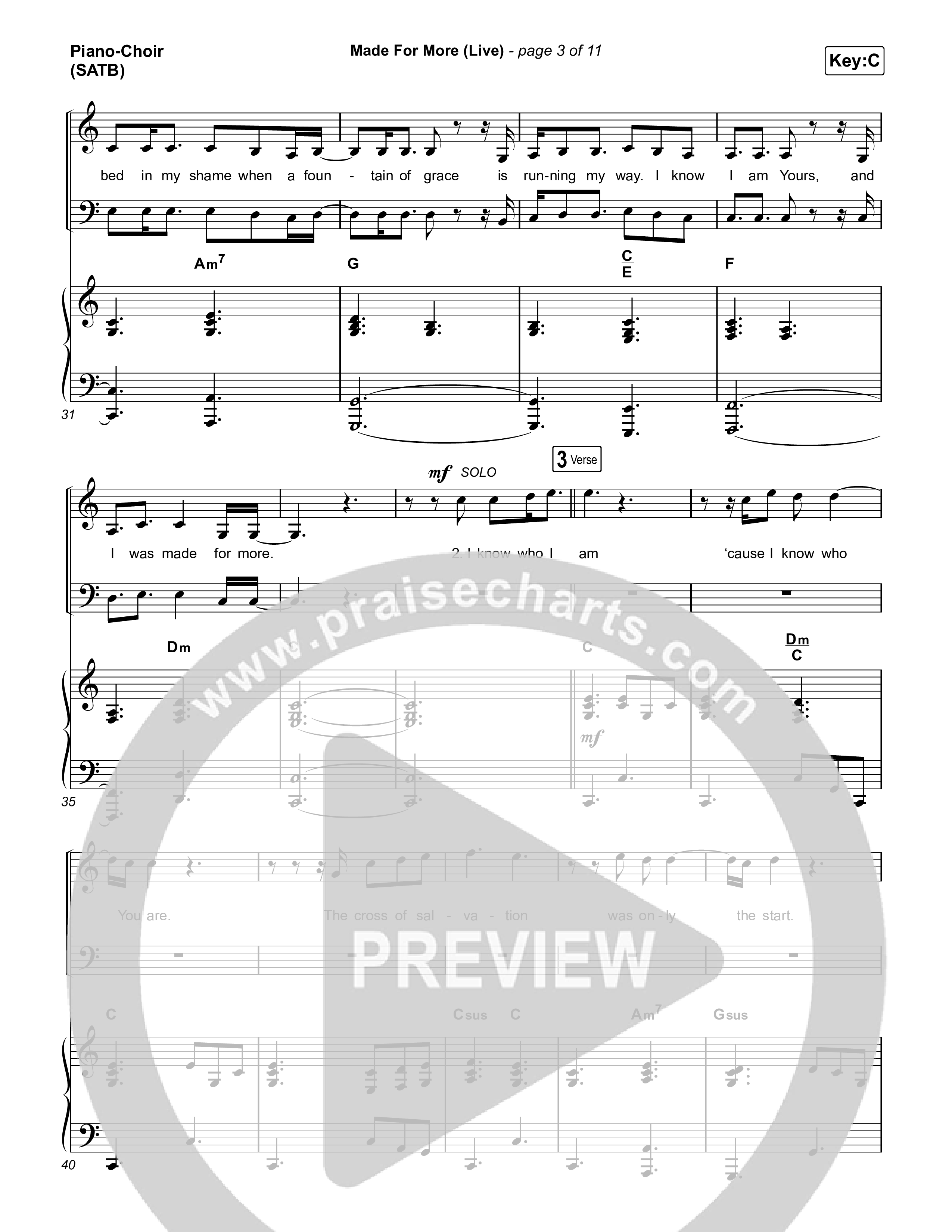 Made For More (Choral Anthem SATB) Piano/Vocal (SATB) (Josh Baldwin / Jenn Johnson / Arr. Luke Gambill)