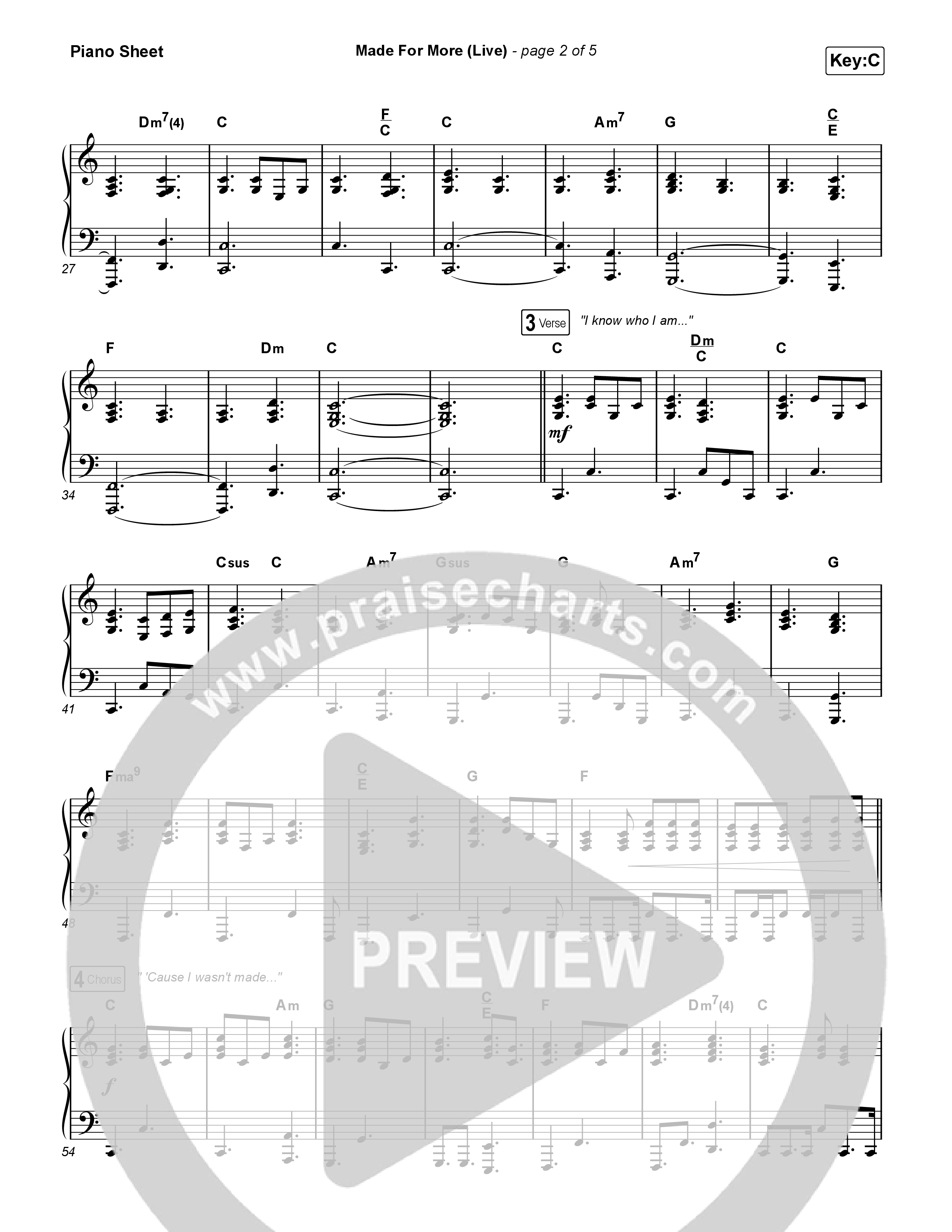 Made For More (Choral Anthem SATB) Piano Sheet (Josh Baldwin / Jenn Johnson / Arr. Luke Gambill)