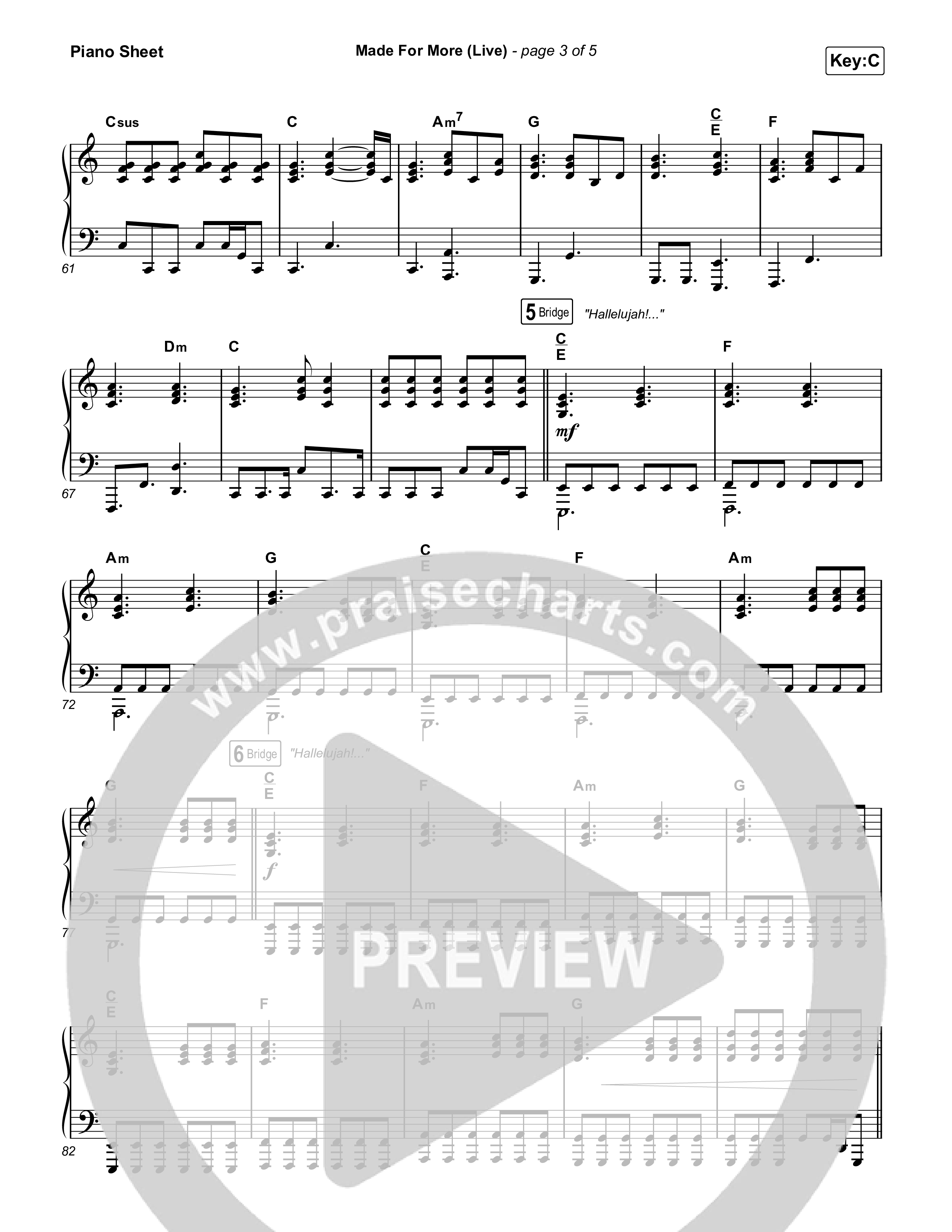 Made For More (Choral Anthem SATB) Piano Sheet (Josh Baldwin / Jenn Johnson / Arr. Luke Gambill)