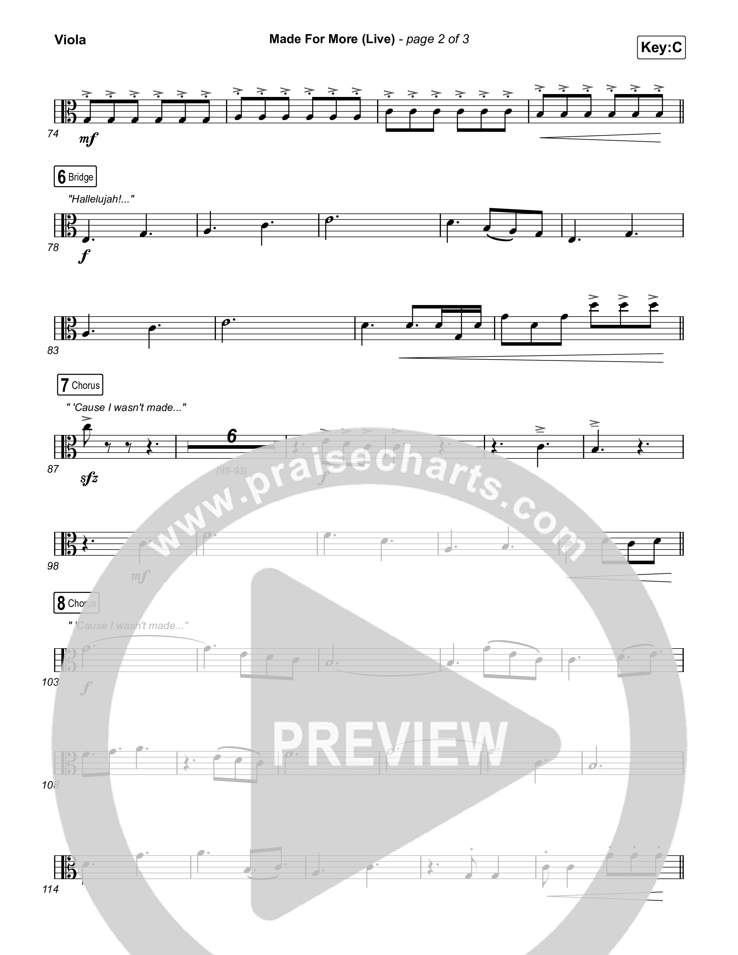 Made For More (Choral Anthem SATB) Viola (Josh Baldwin / Jenn Johnson / Arr. Luke Gambill)