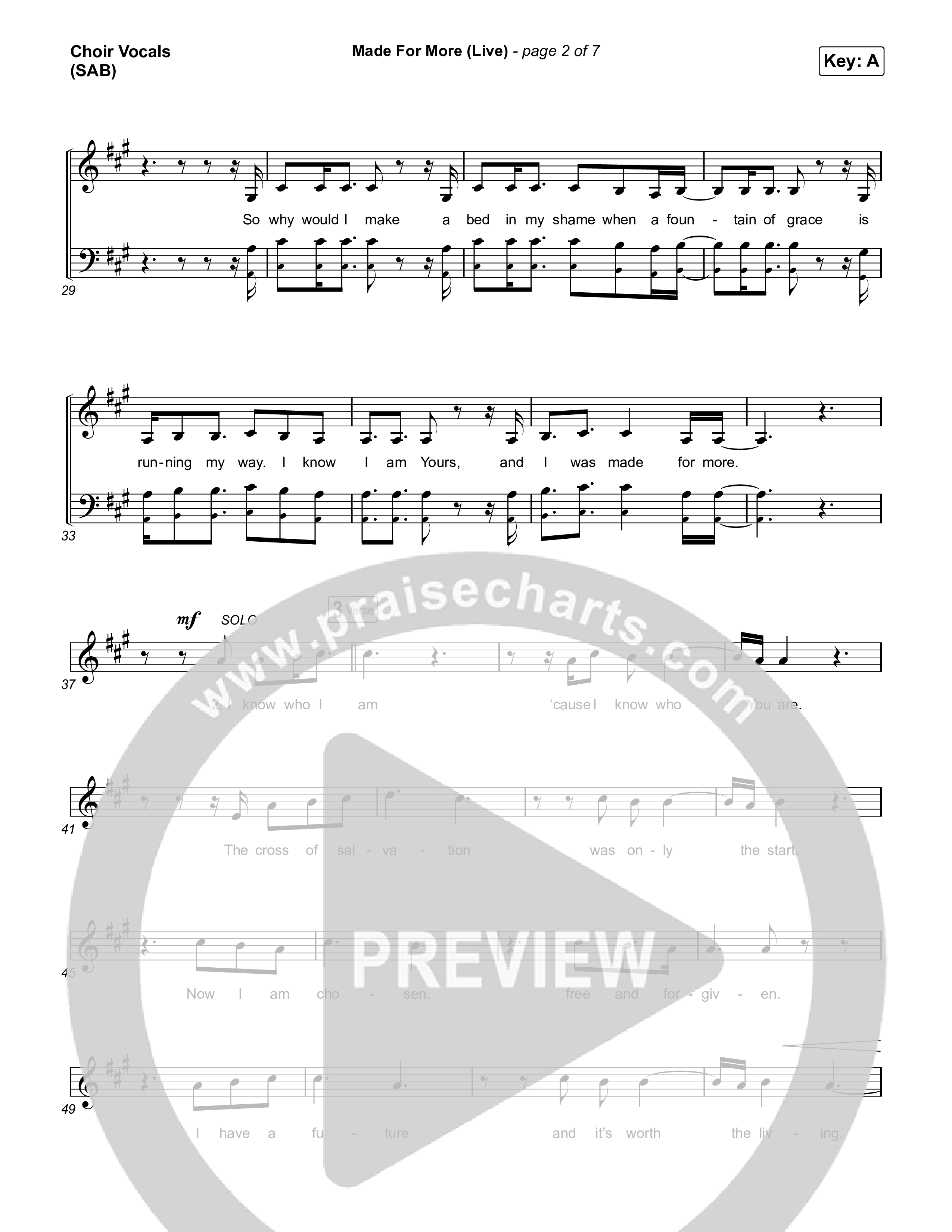 Made For More (Worship Choir/SAB) Choir Sheet (SAB) (Josh Baldwin / Jenn Johnson / Arr. Luke Gambill)