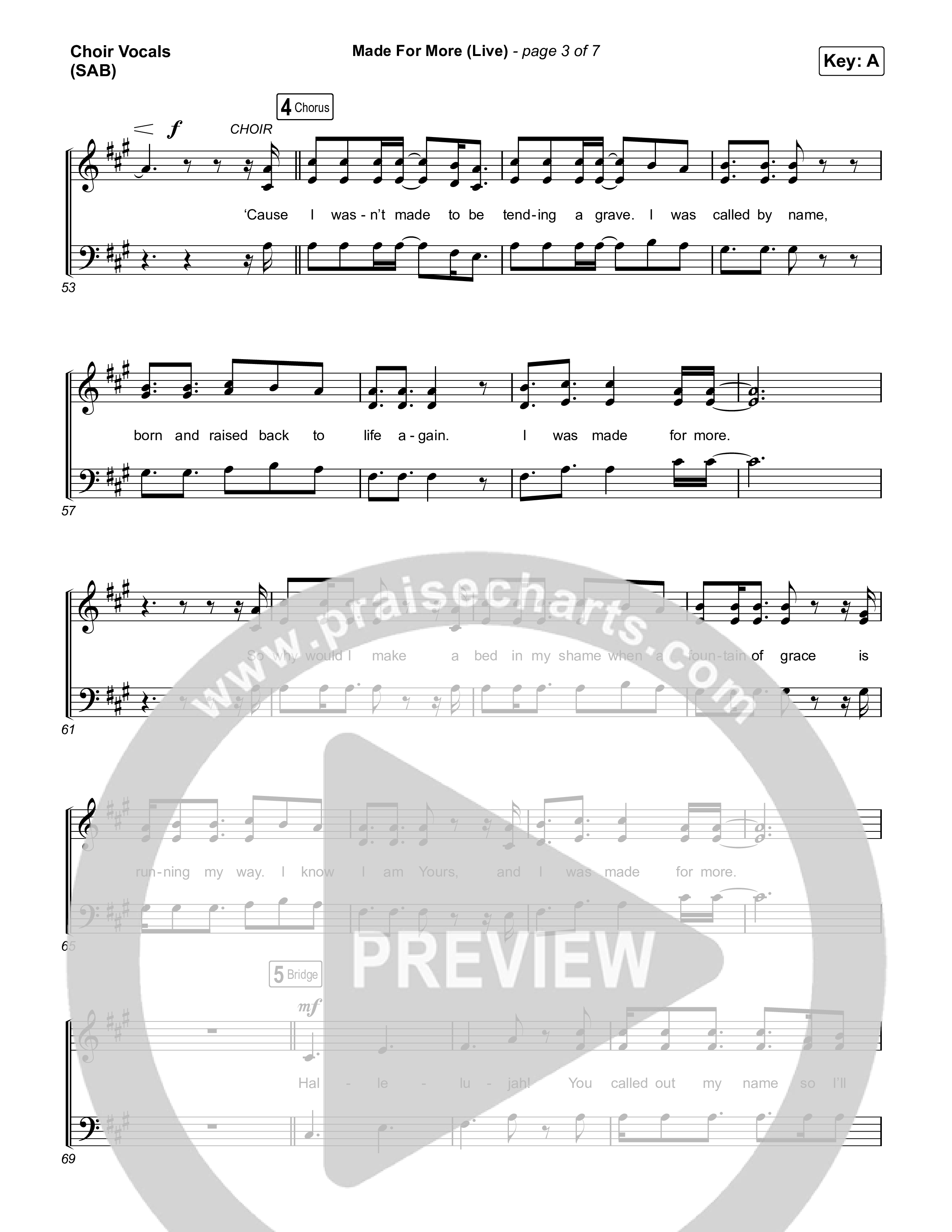 Made For More (Worship Choir/SAB) Choir Sheet (SAB) (Josh Baldwin / Jenn Johnson / Arr. Luke Gambill)