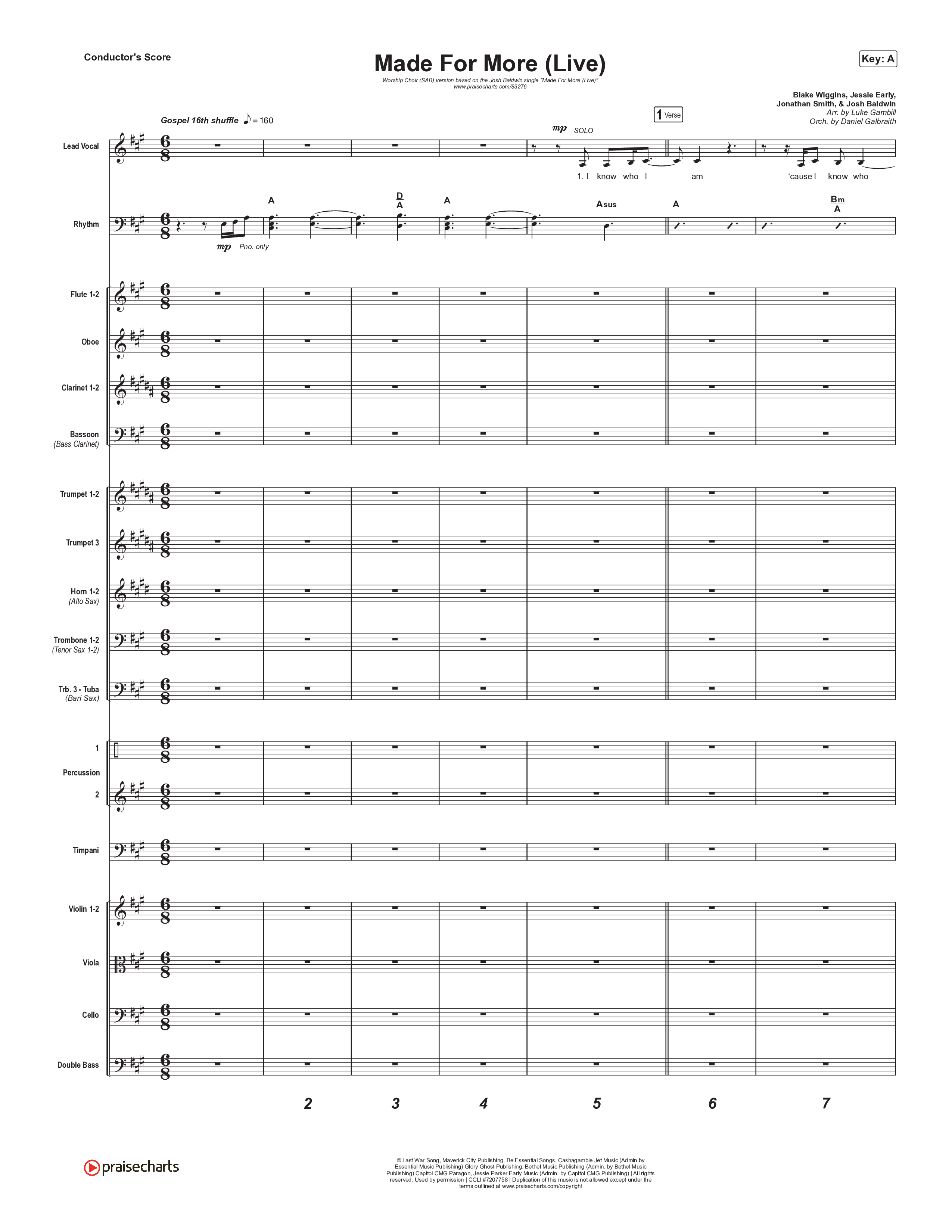 Made For More (Worship Choir/SAB) Conductor's Score (Josh Baldwin / Jenn Johnson / Arr. Luke Gambill)
