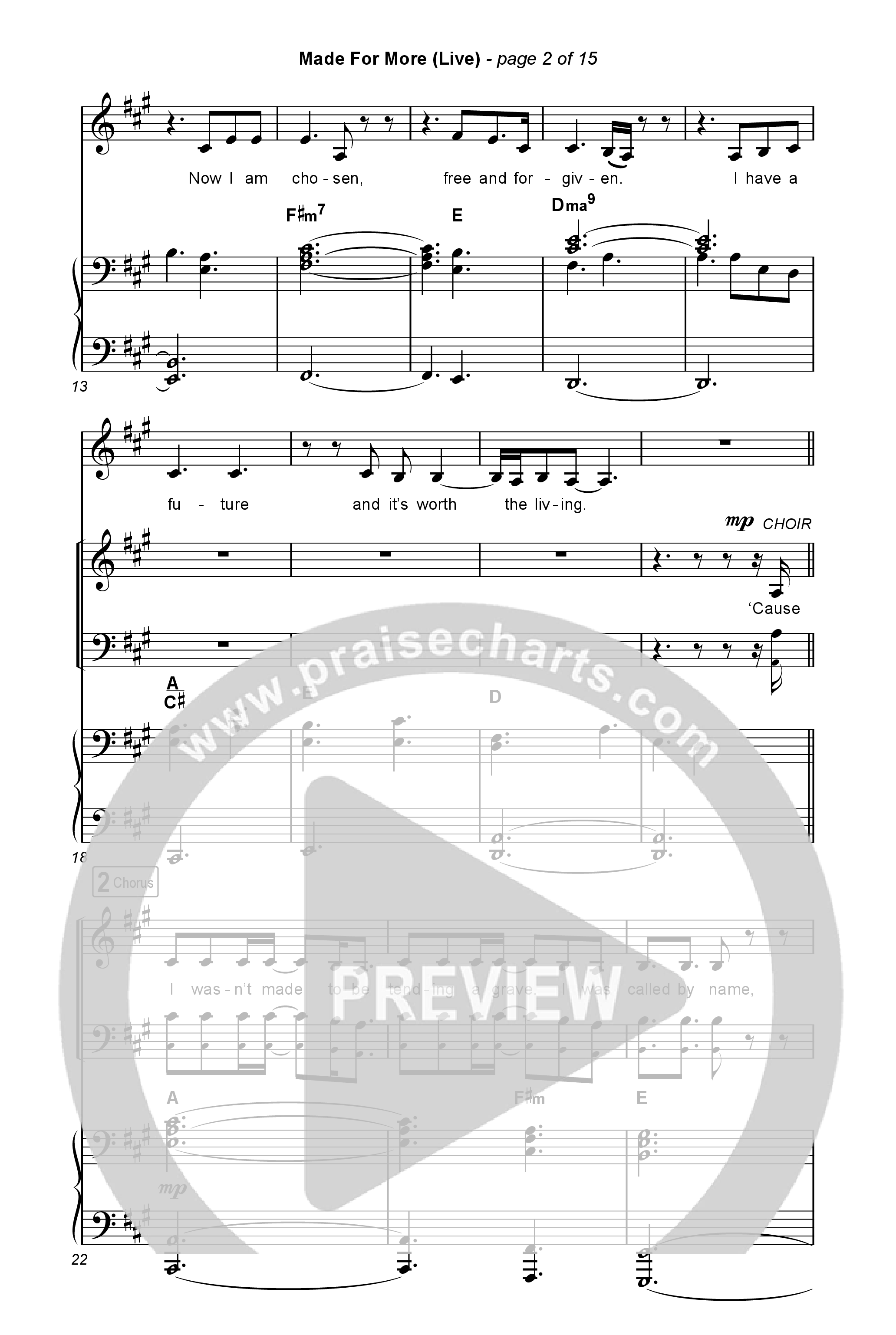 Made For More (Worship Choir/SAB) Octavo (SAB & Pno) (Josh Baldwin / Jenn Johnson / Arr. Luke Gambill)