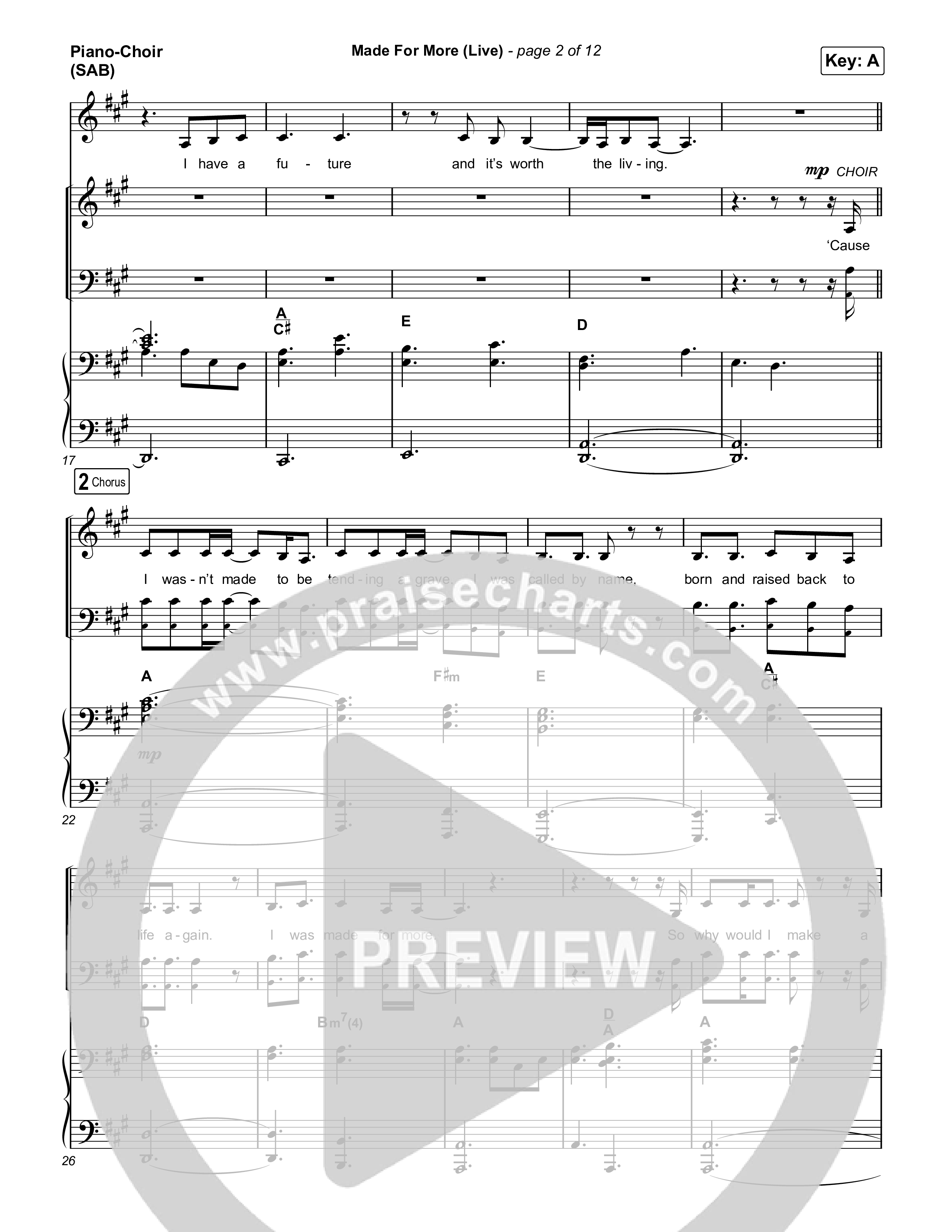 Made For More (Worship Choir/SAB) Piano/Choir (SAB) (Josh Baldwin / Jenn Johnson / Arr. Luke Gambill)
