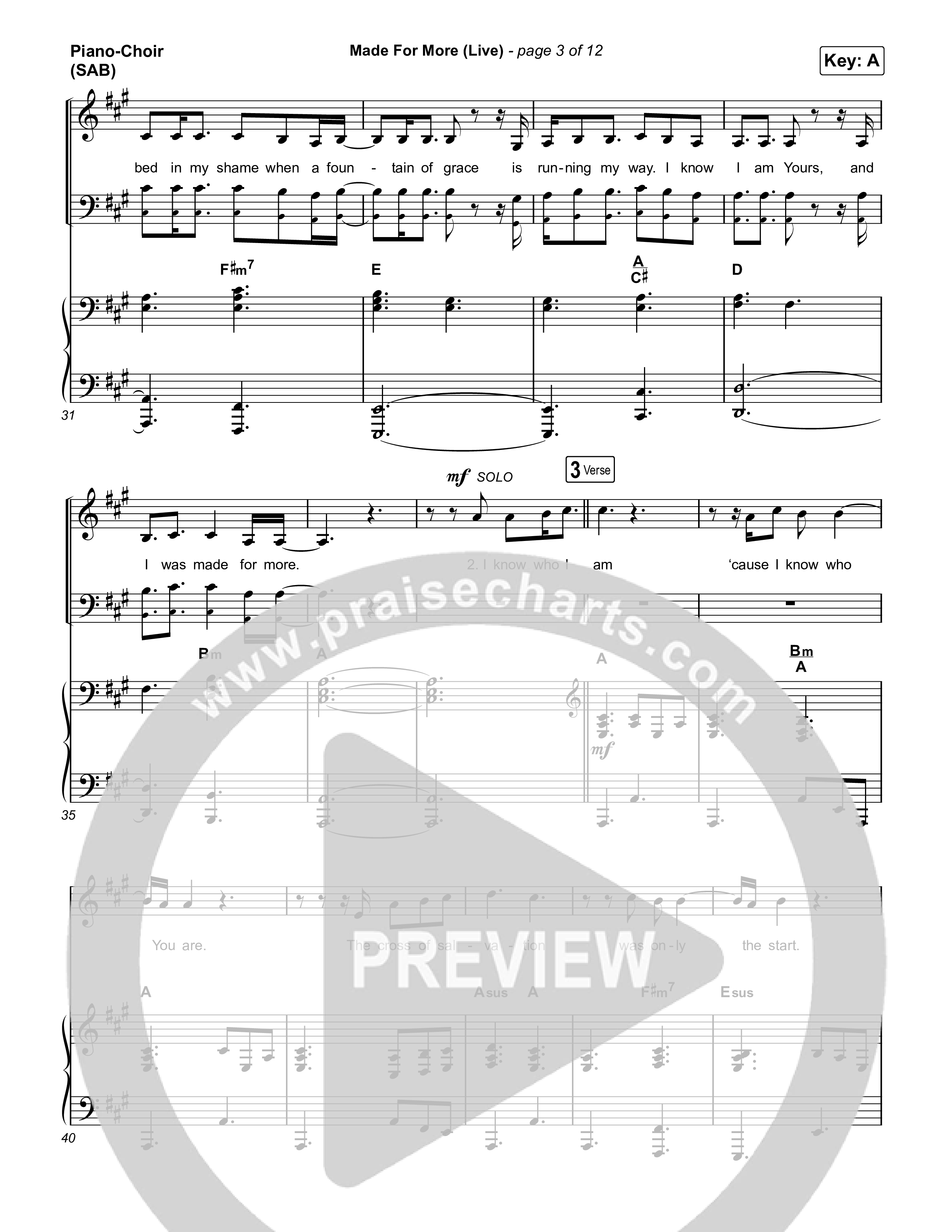 Made For More (Worship Choir/SAB) Piano/Choir (SAB) (Josh Baldwin / Jenn Johnson / Arr. Luke Gambill)
