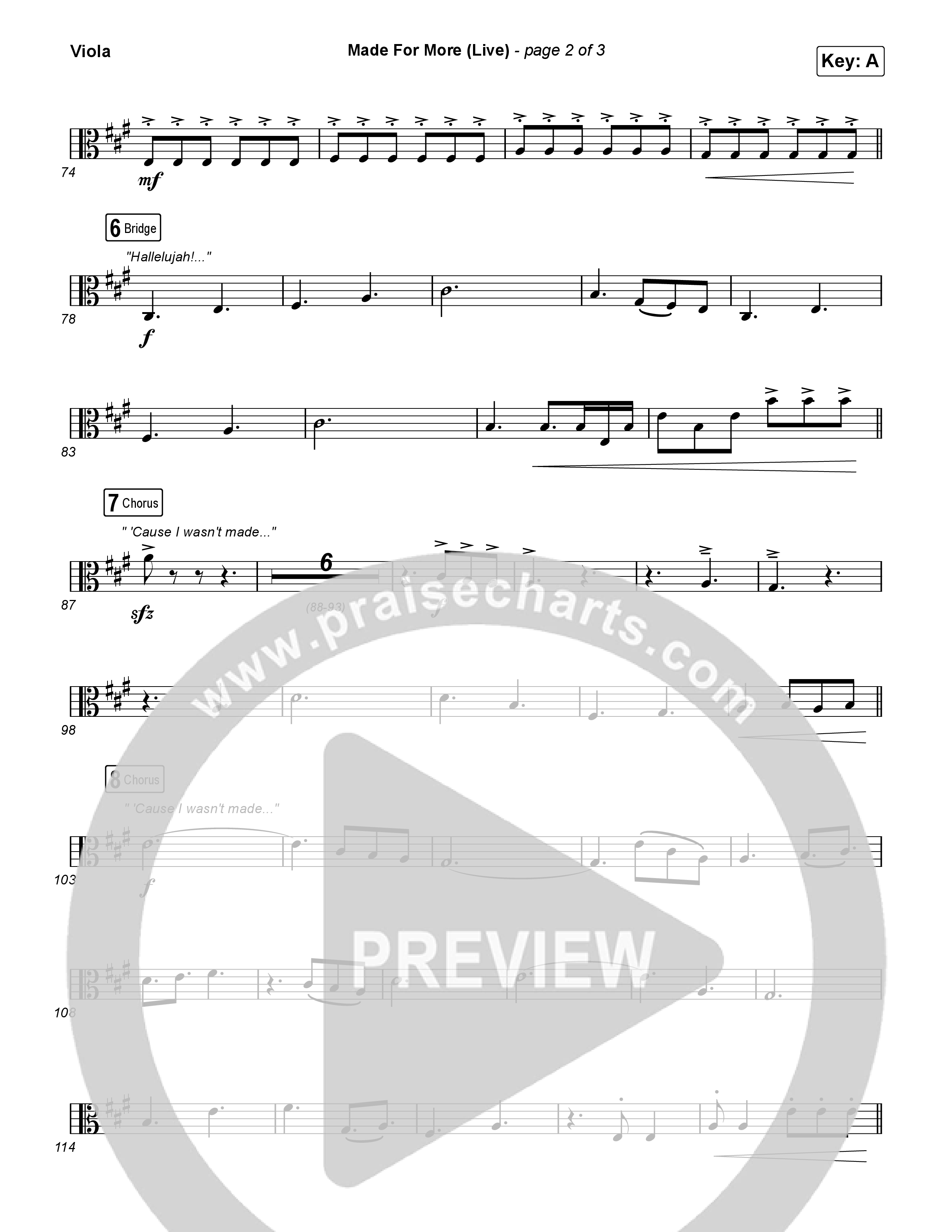 Made For More (Worship Choir/SAB) Viola (Josh Baldwin / Jenn Johnson / Arr. Luke Gambill)