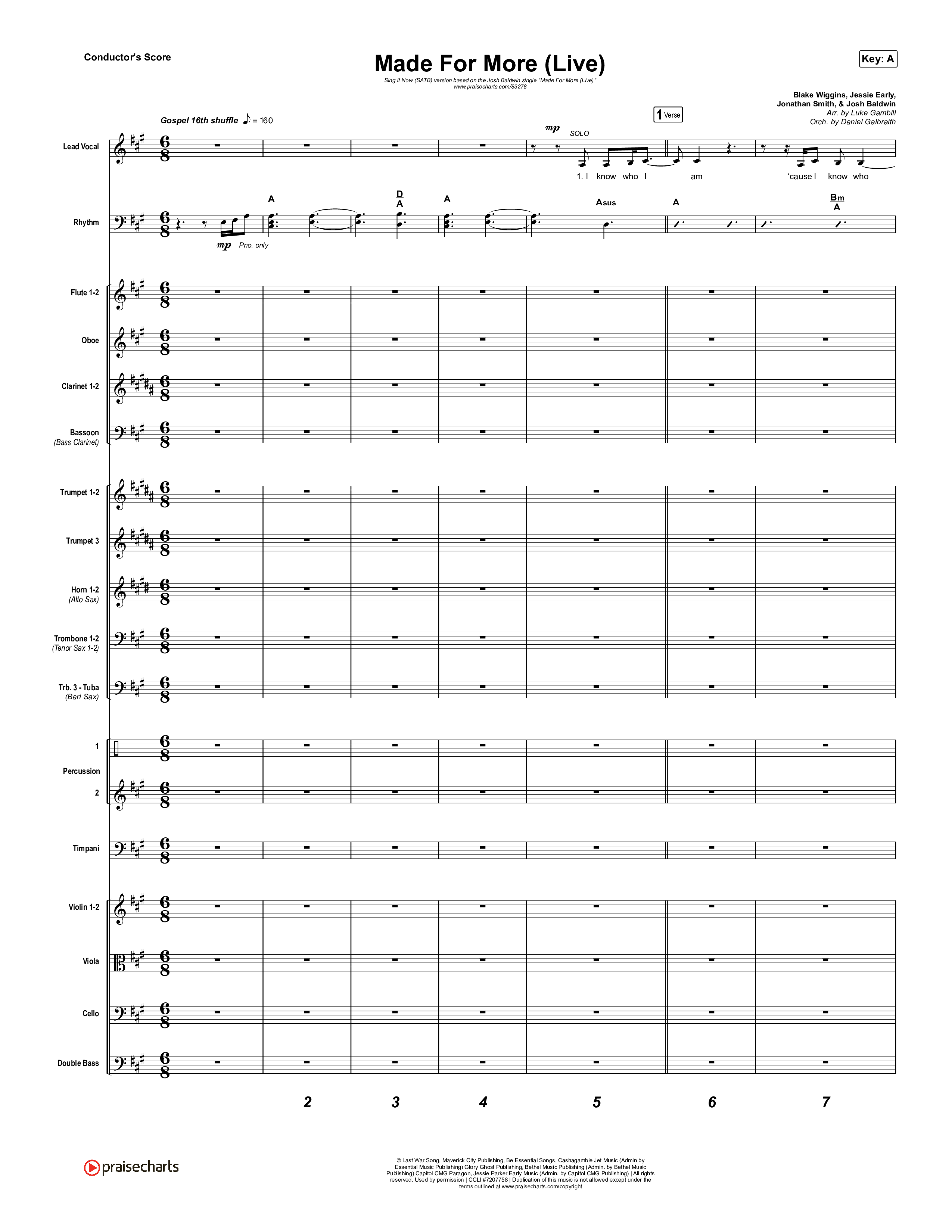 Made For More (Sing It Now) Conductor's Score (Josh Baldwin / Jenn Johnson / Arr. Luke Gambill)