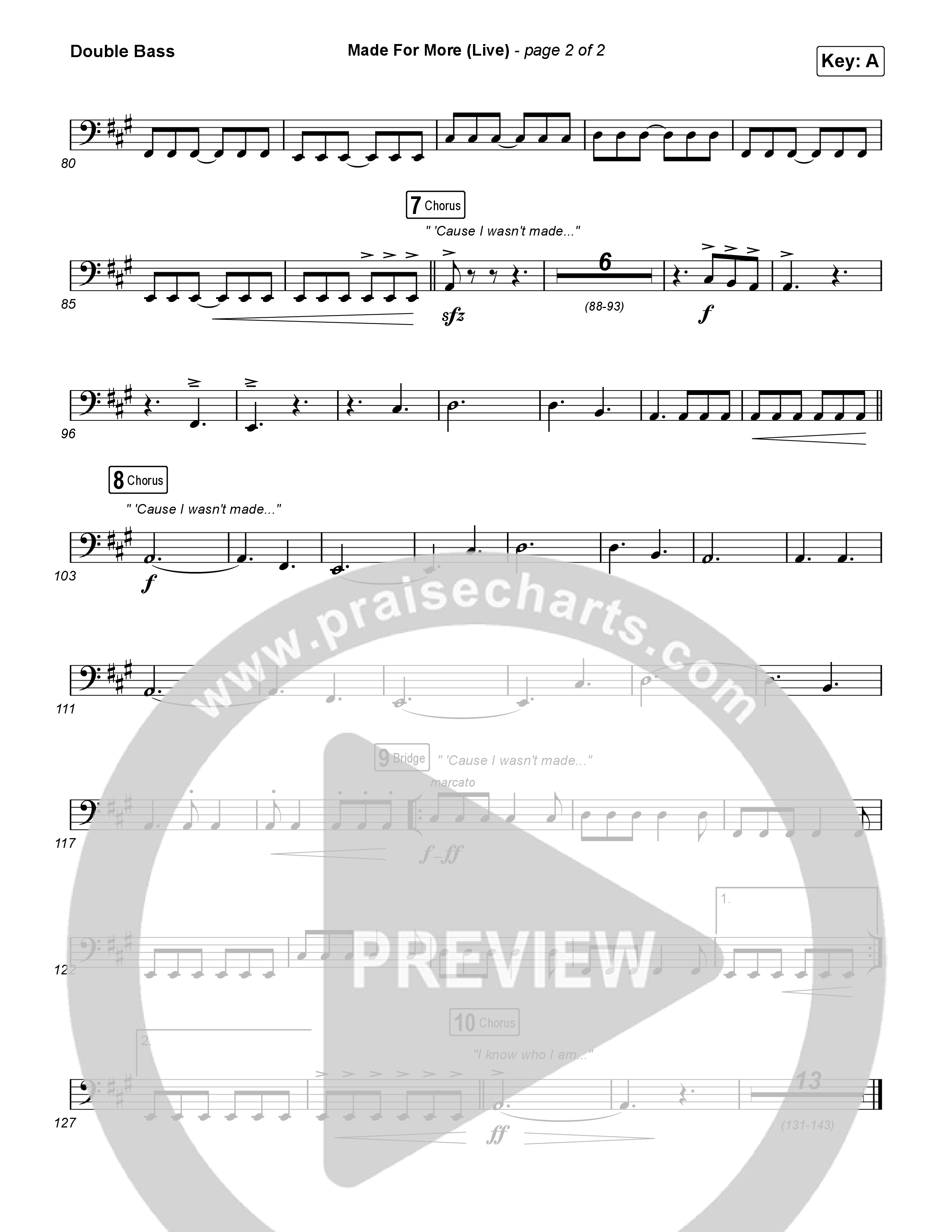 Made For More (Sing It Now) Double Bass (Josh Baldwin / Jenn Johnson / Arr. Luke Gambill)