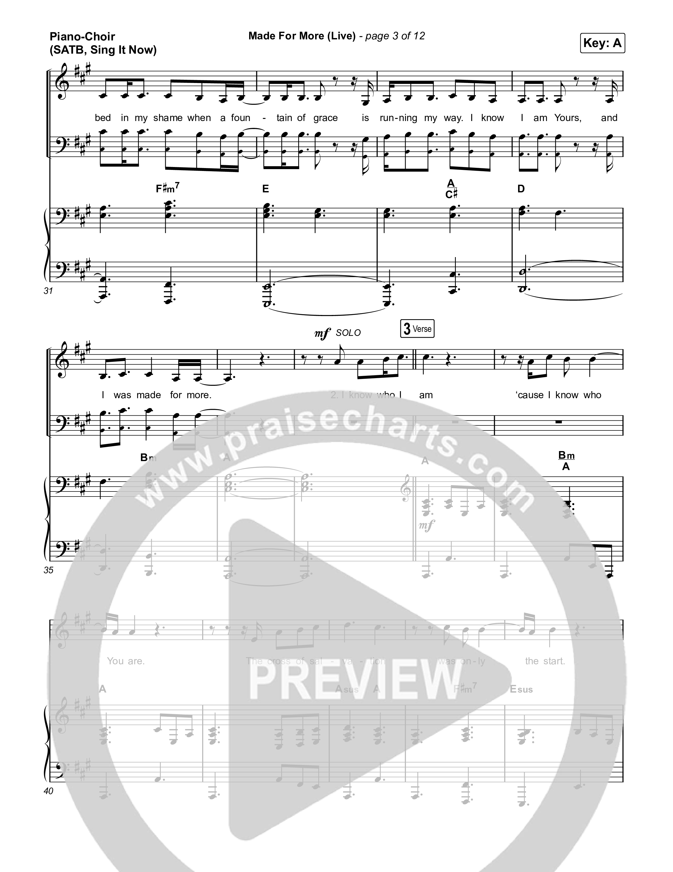 Made For More (Sing It Now) Piano/Choir (SATB) (Josh Baldwin / Jenn Johnson / Arr. Luke Gambill)