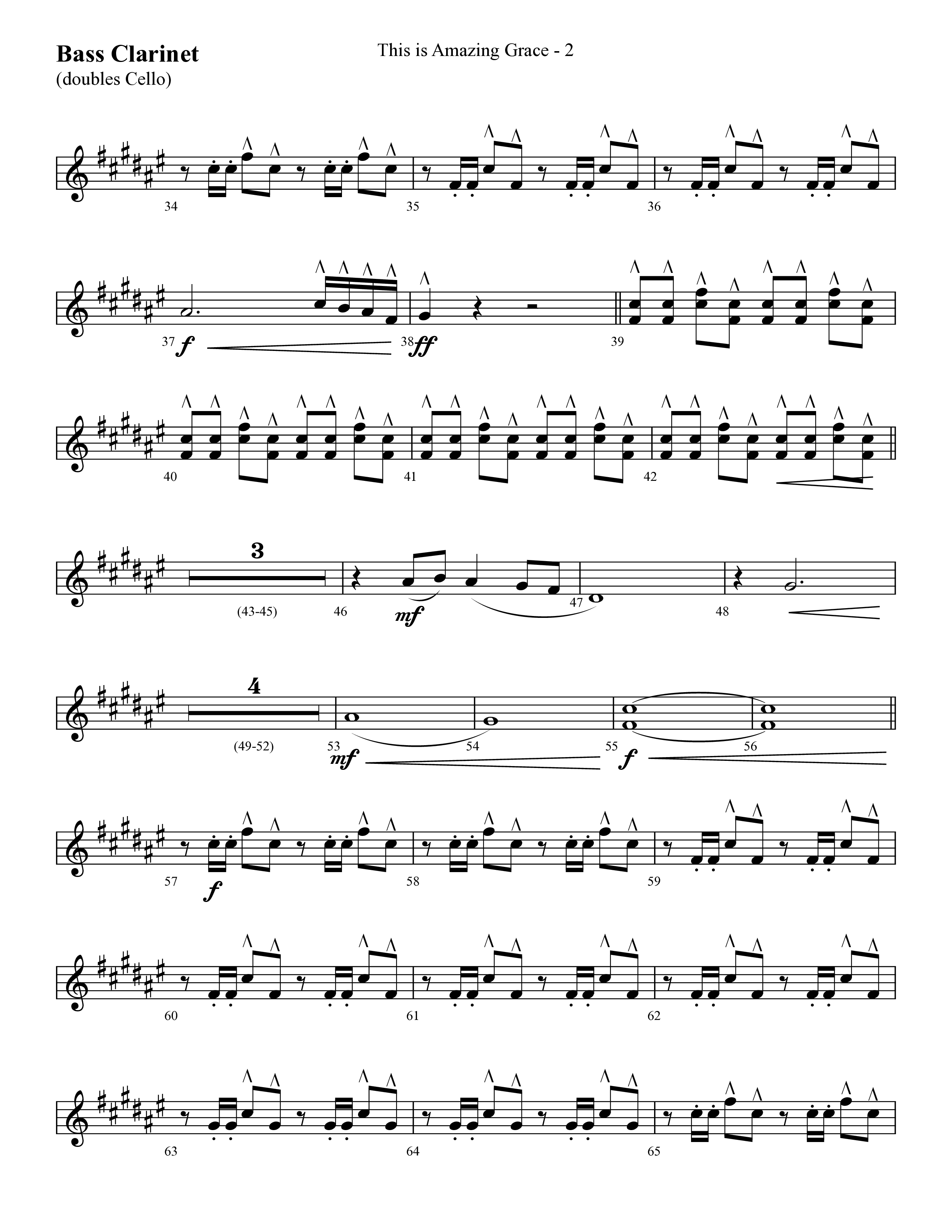 This Is Amazing Grace (Choral Anthem SATB) Bass Clarinet (Lifeway Choral / Arr. Cliff Duren)