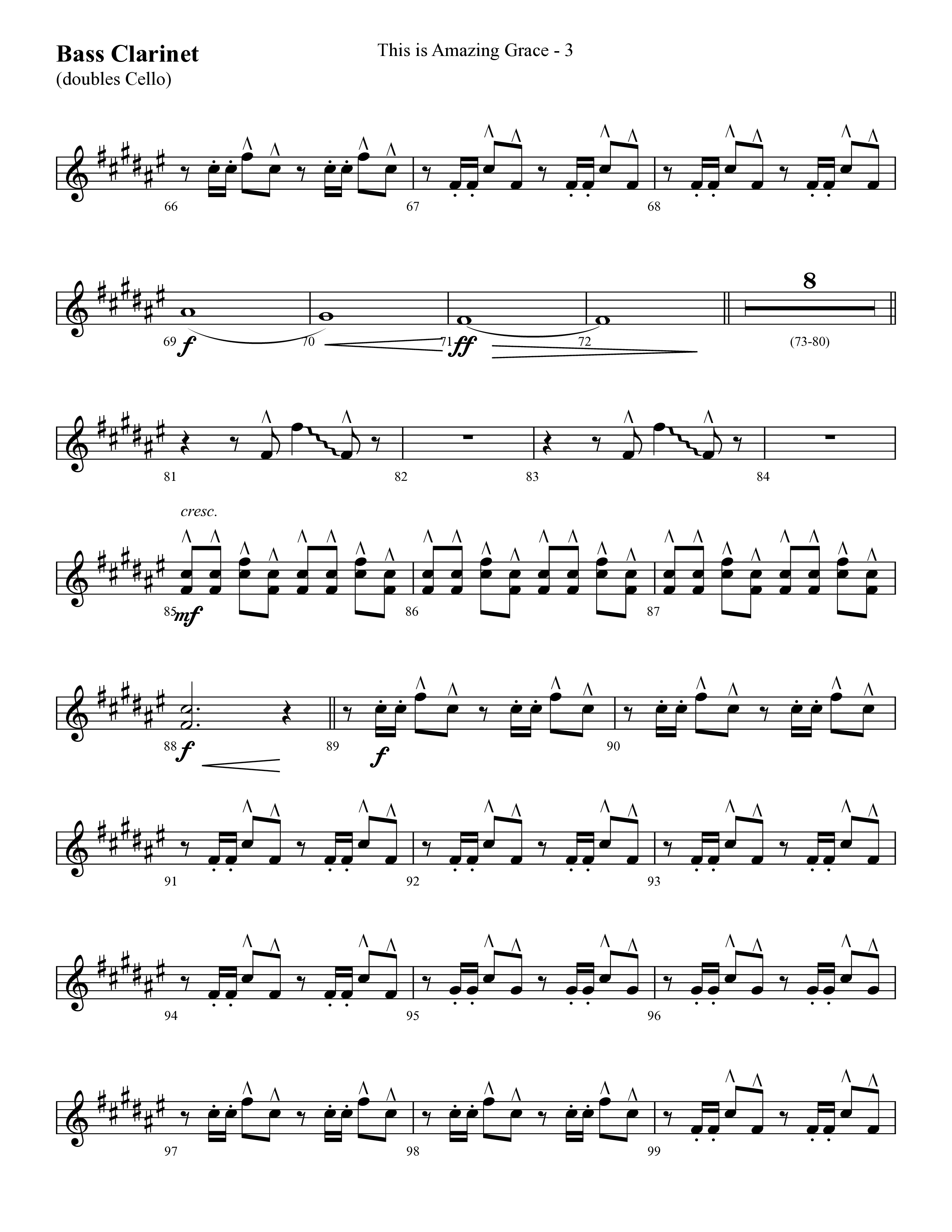 This Is Amazing Grace (Choral Anthem SATB) Bass Clarinet (Lifeway Choral / Arr. Cliff Duren)