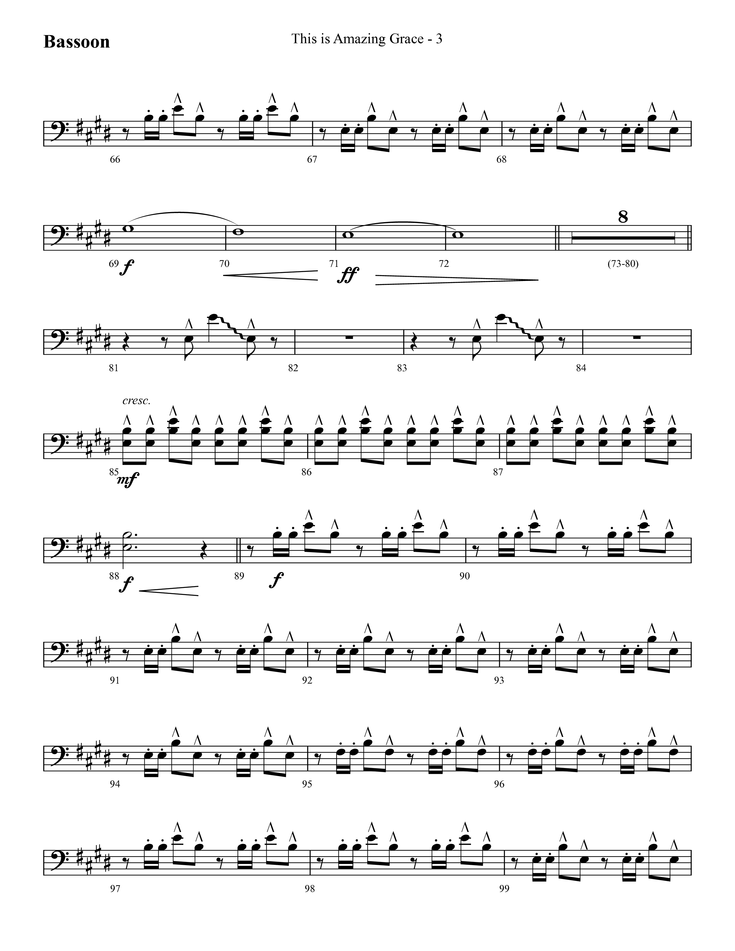 This Is Amazing Grace (Choral Anthem SATB) Bassoon (Lifeway Choral / Arr. Cliff Duren)