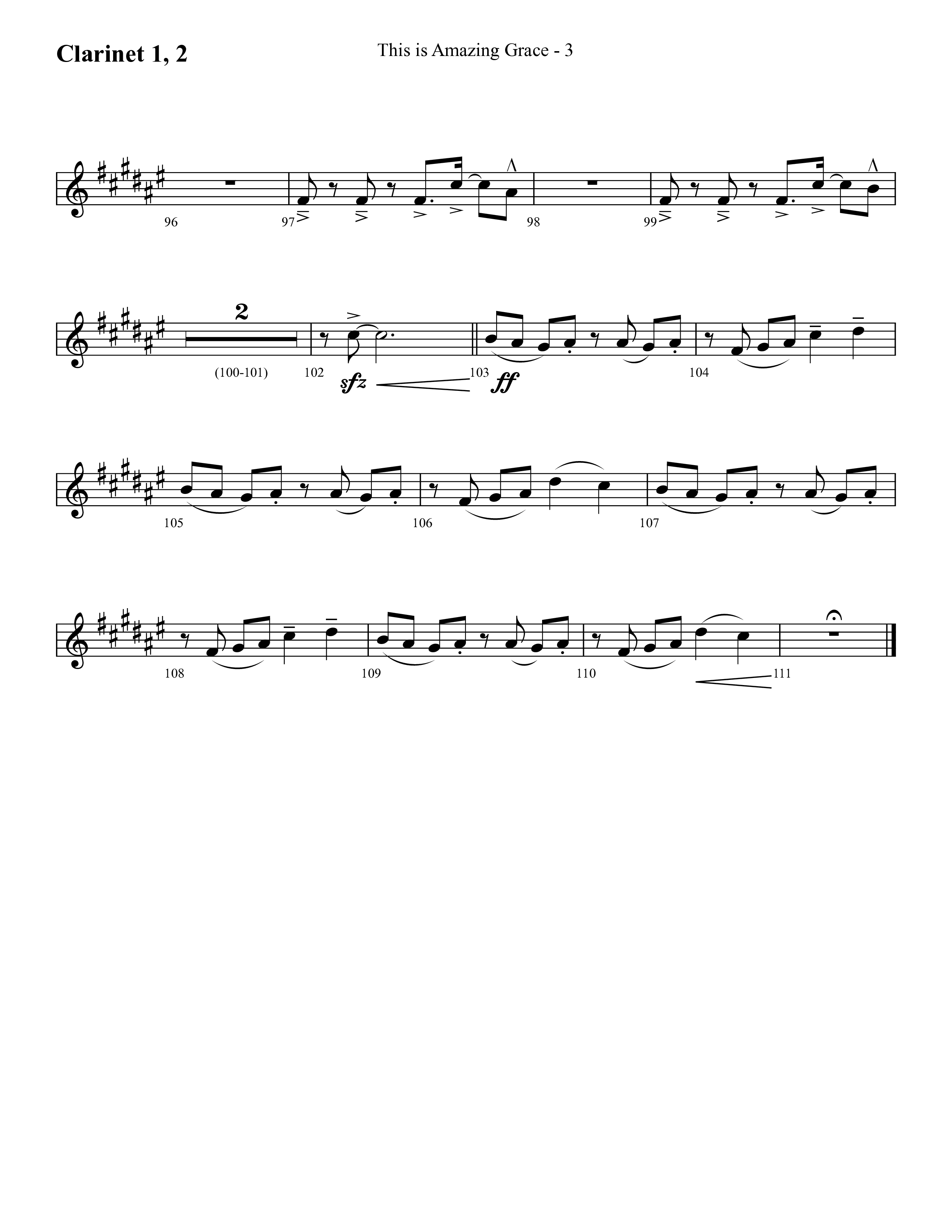 This Is Amazing Grace (Choral Anthem SATB) Clarinet 1/2 (Lifeway Choral / Arr. Cliff Duren)