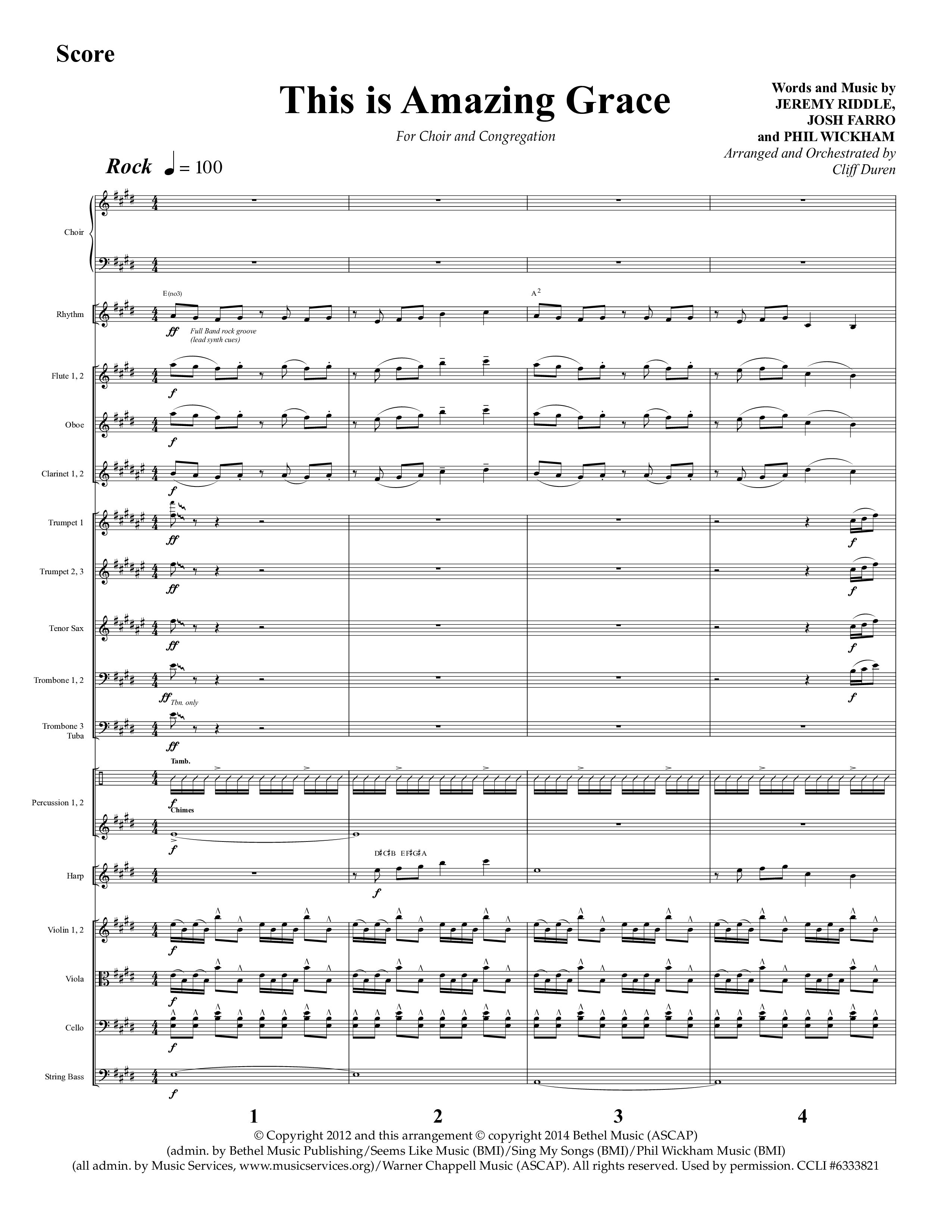 This Is Amazing Grace (Choral Anthem SATB) Orchestration (Lifeway Choral / Arr. Cliff Duren)