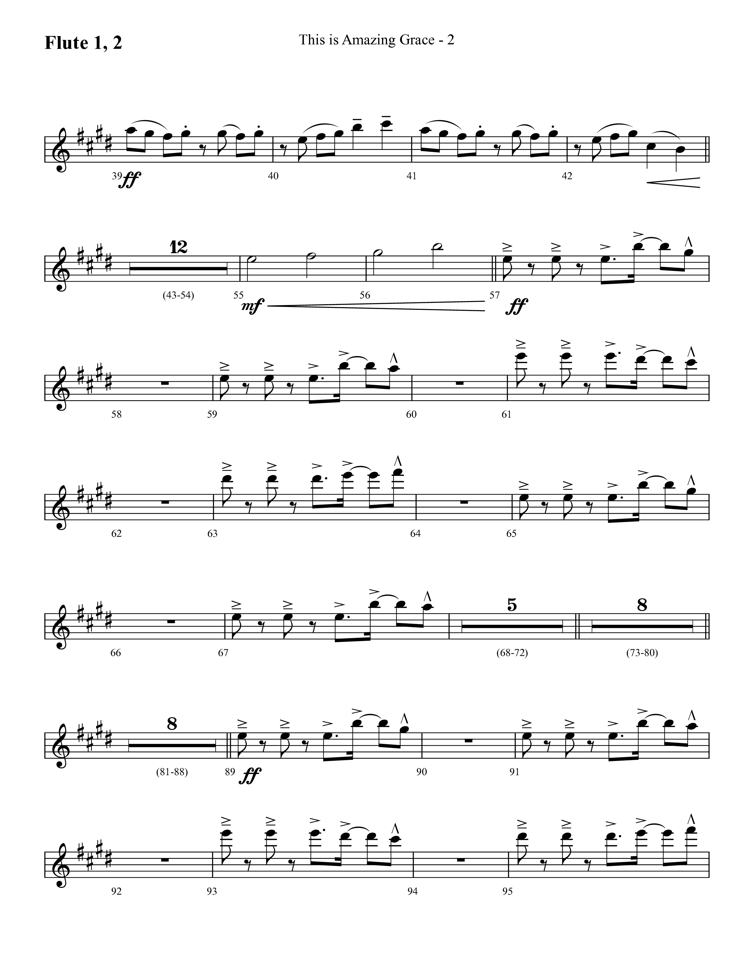 This Is Amazing Grace (Choral Anthem SATB) Flute 1/2 (Lifeway Choral / Arr. Cliff Duren)