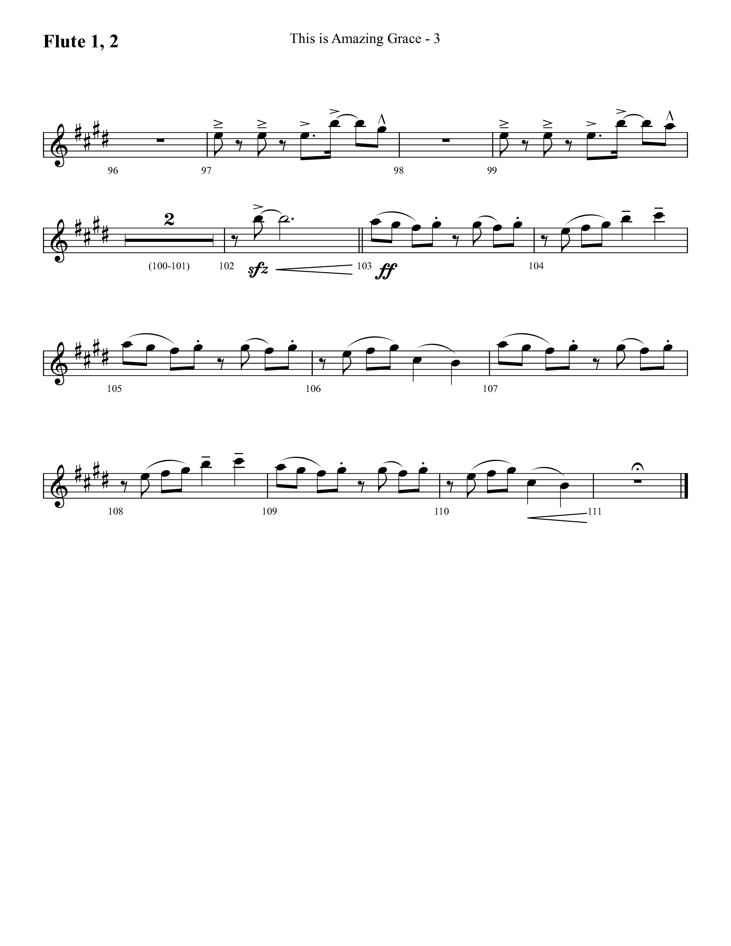 This Is Amazing Grace (Choral Anthem SATB) Flute 1/2 (Lifeway Choral / Arr. Cliff Duren)