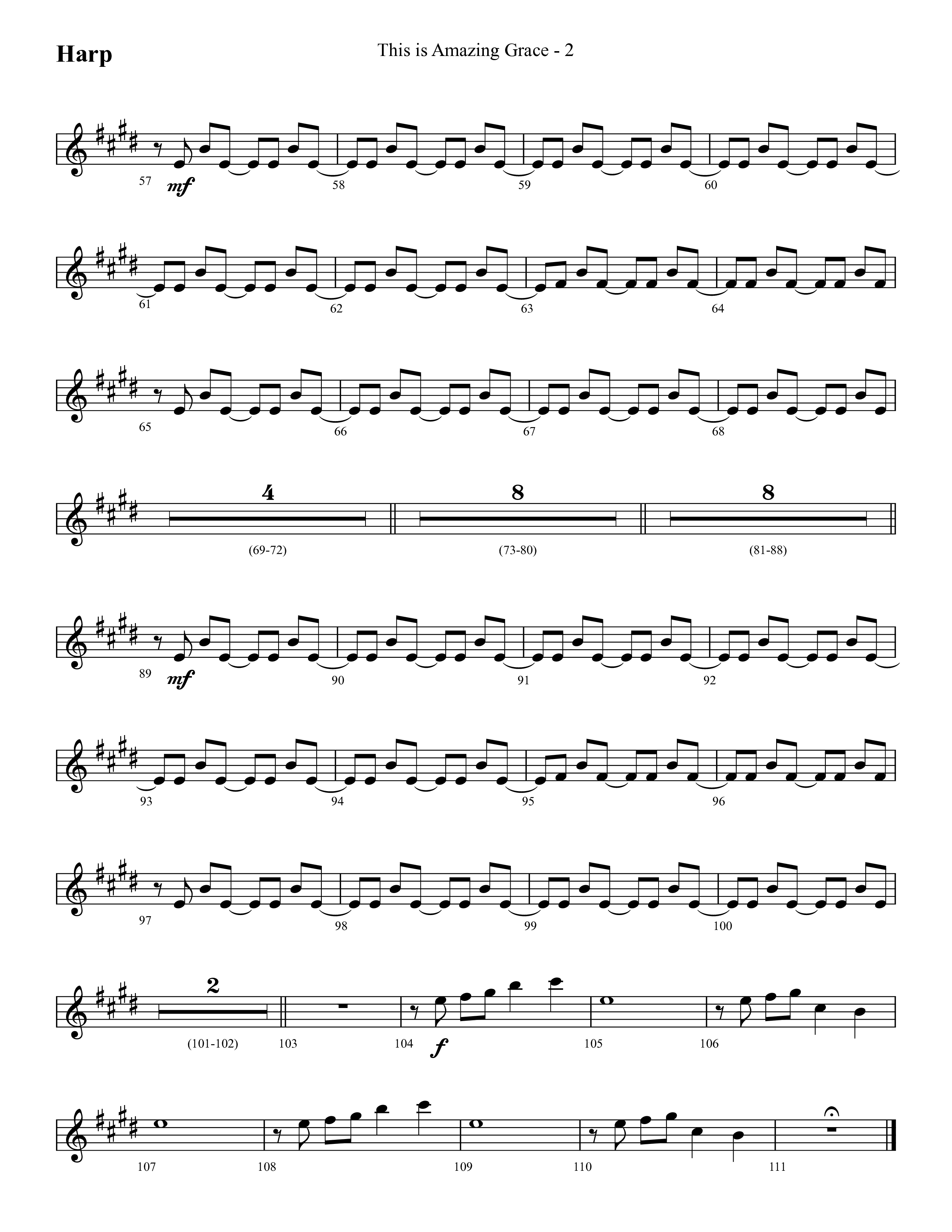 This Is Amazing Grace (Choral Anthem SATB) Harp (Lifeway Choral / Arr. Cliff Duren)