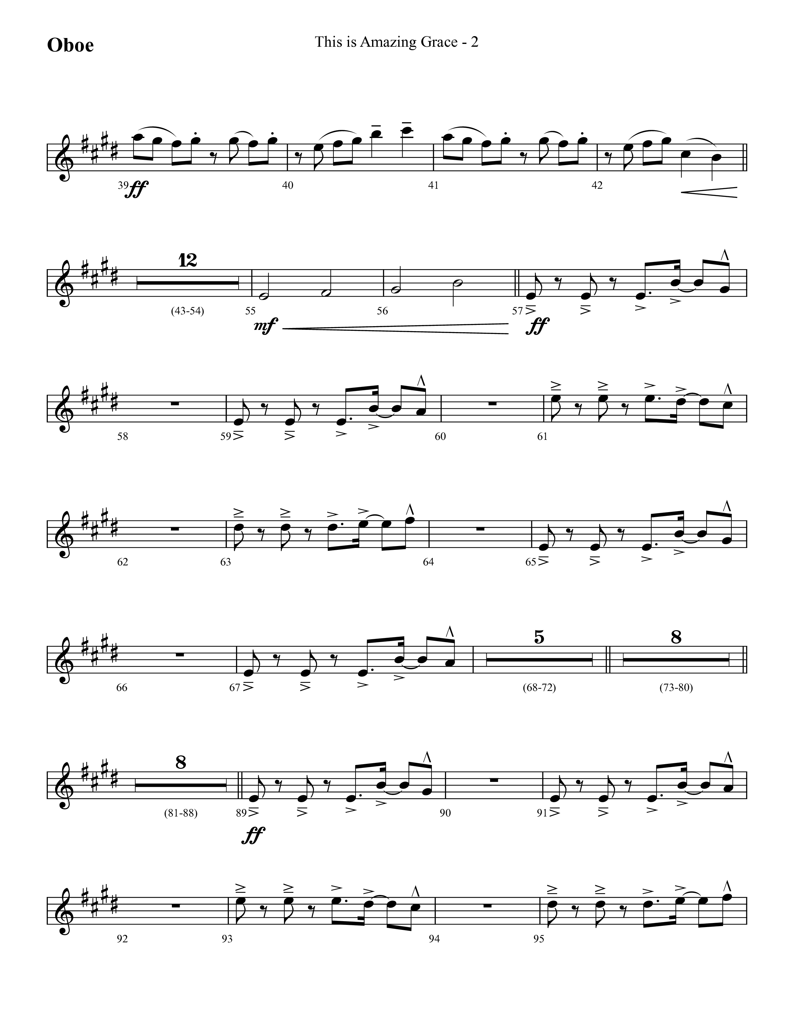 This Is Amazing Grace (Choral Anthem SATB) Oboe (Lifeway Choral / Arr. Cliff Duren)