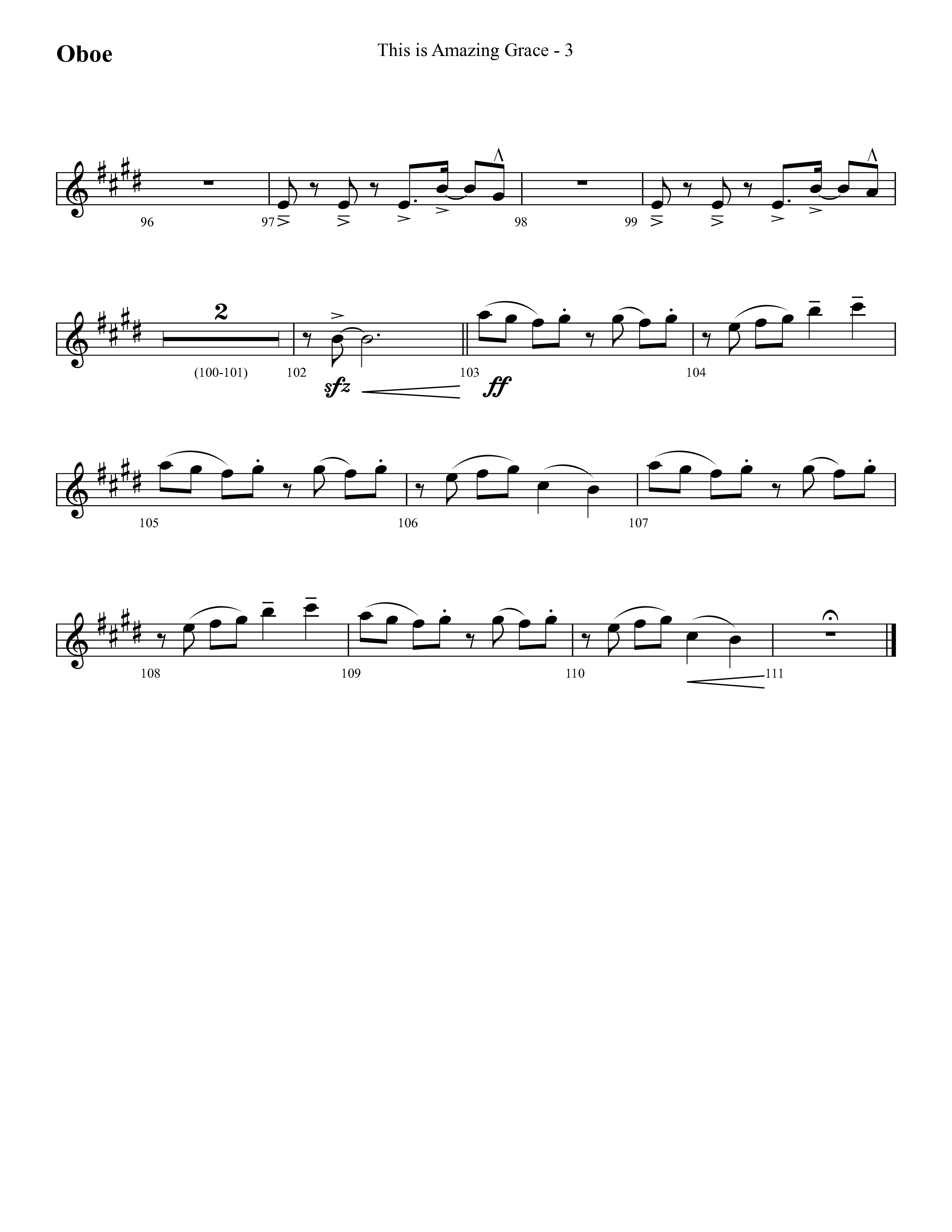 This Is Amazing Grace (Choral Anthem SATB) Oboe (Lifeway Choral / Arr. Cliff Duren)