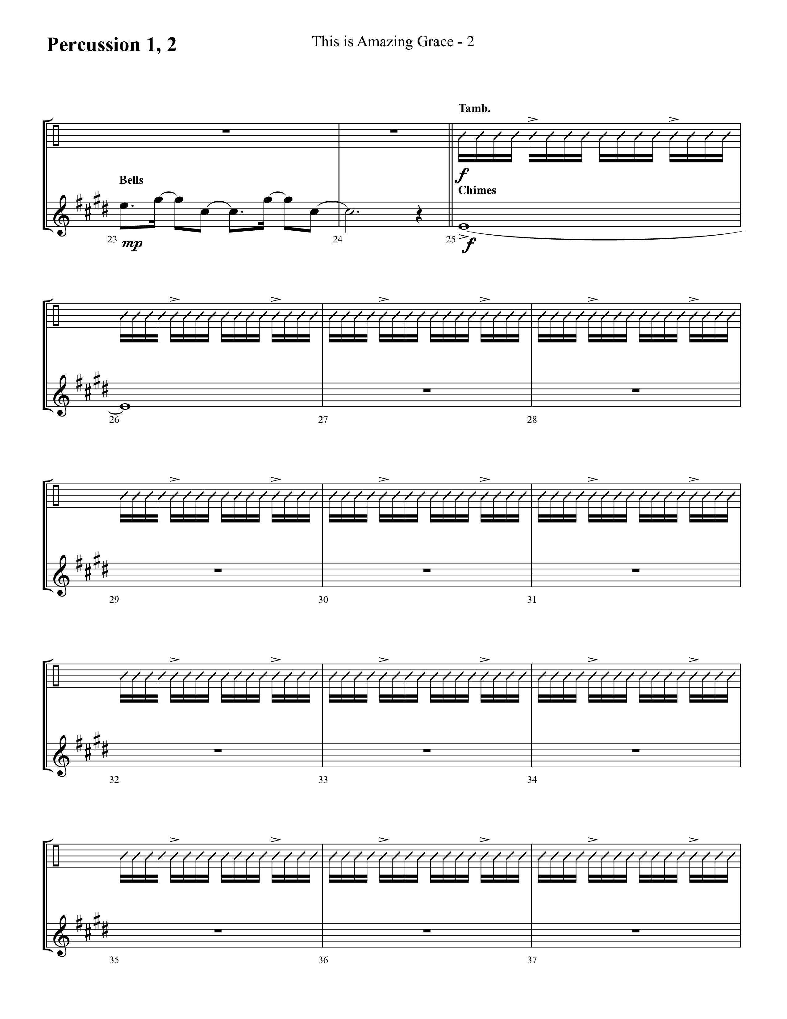 This Is Amazing Grace (Choral Anthem SATB) Percussion 1/2 (Lifeway Choral / Arr. Cliff Duren)