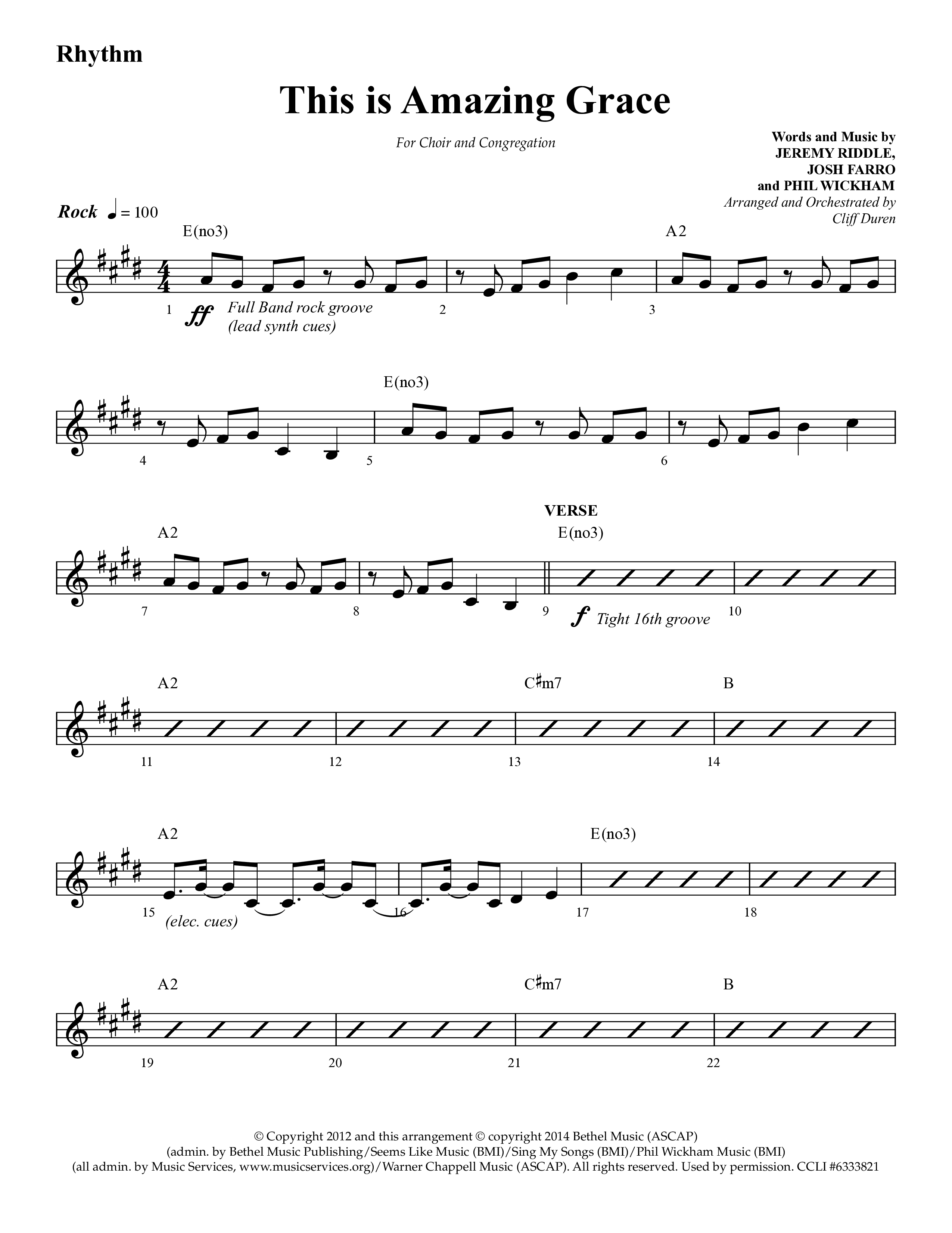 This Is Amazing Grace (Choral Anthem SATB) Lead Melody & Rhythm (Lifeway Choral / Arr. Cliff Duren)