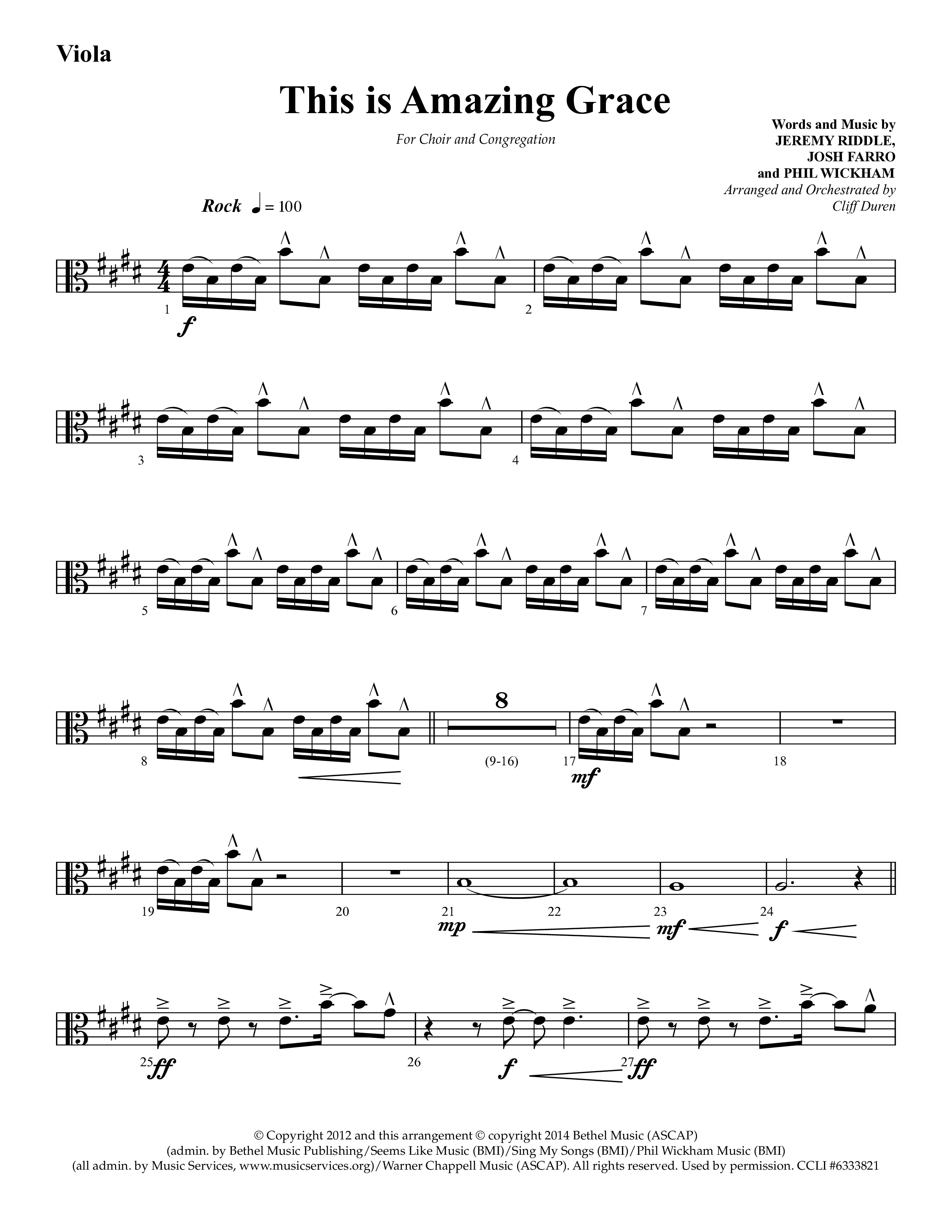 This Is Amazing Grace (Choral Anthem SATB) Viola (Lifeway Choral / Arr. Cliff Duren)
