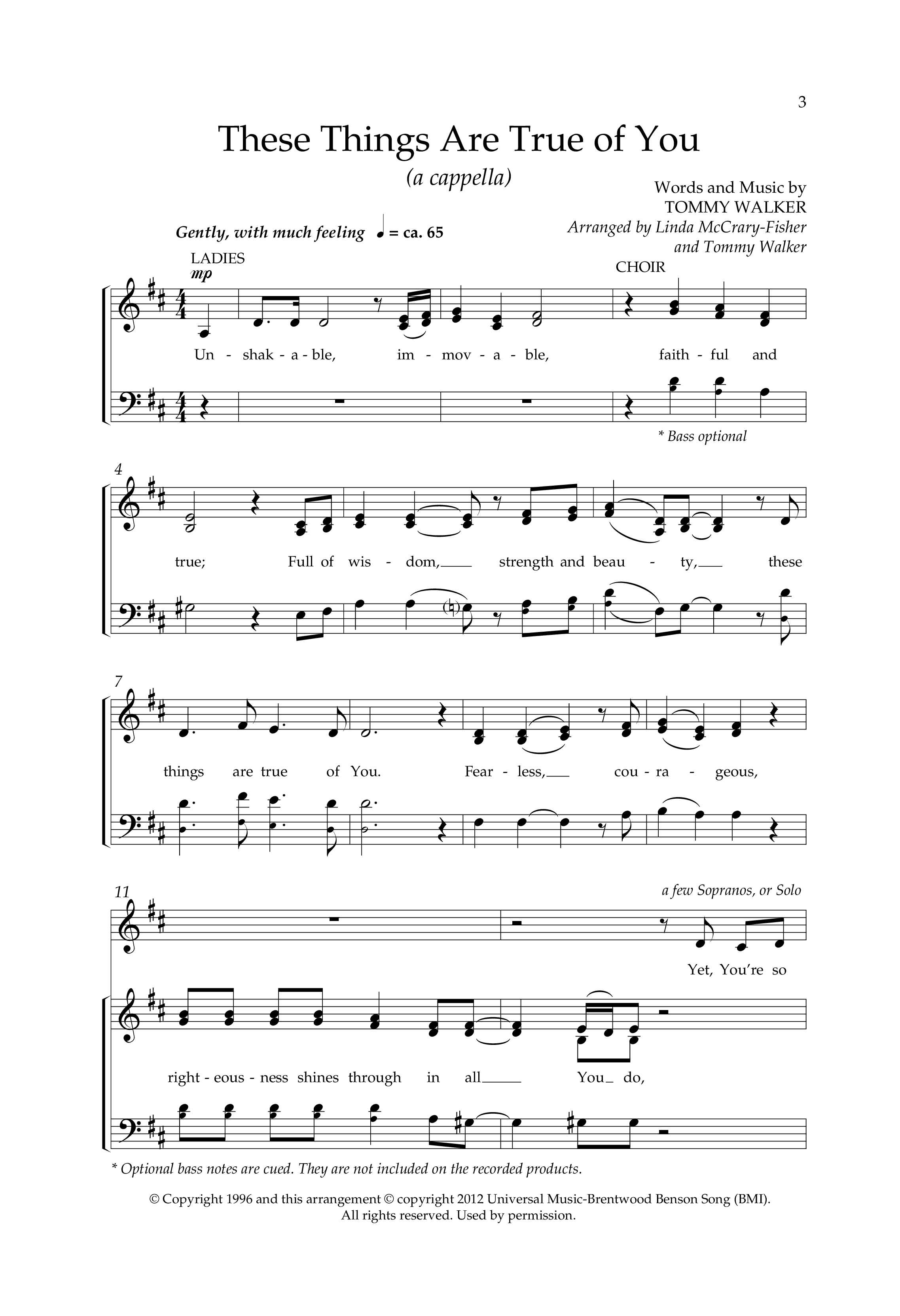 These Things Are True Of You (Choral Anthem SATB) Anthem (SATB/Piano) (Arr. Linda McCrary-Fisher / Arr. Tommy Walker / Lifeway Choral)