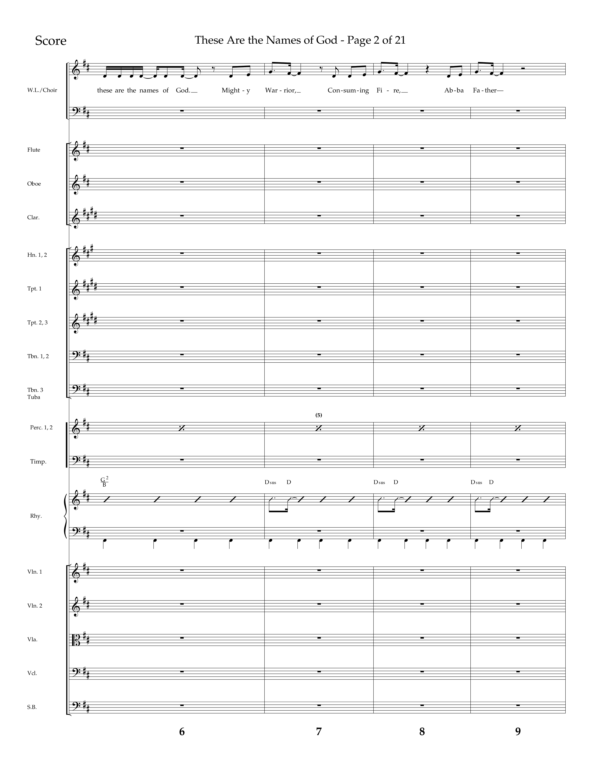 These Are The Names Of God (Choral Anthem SATB) Conductor's Score (Lifeway Choral / Arr. Travis Cottrell / Orch. Chris McDonald)