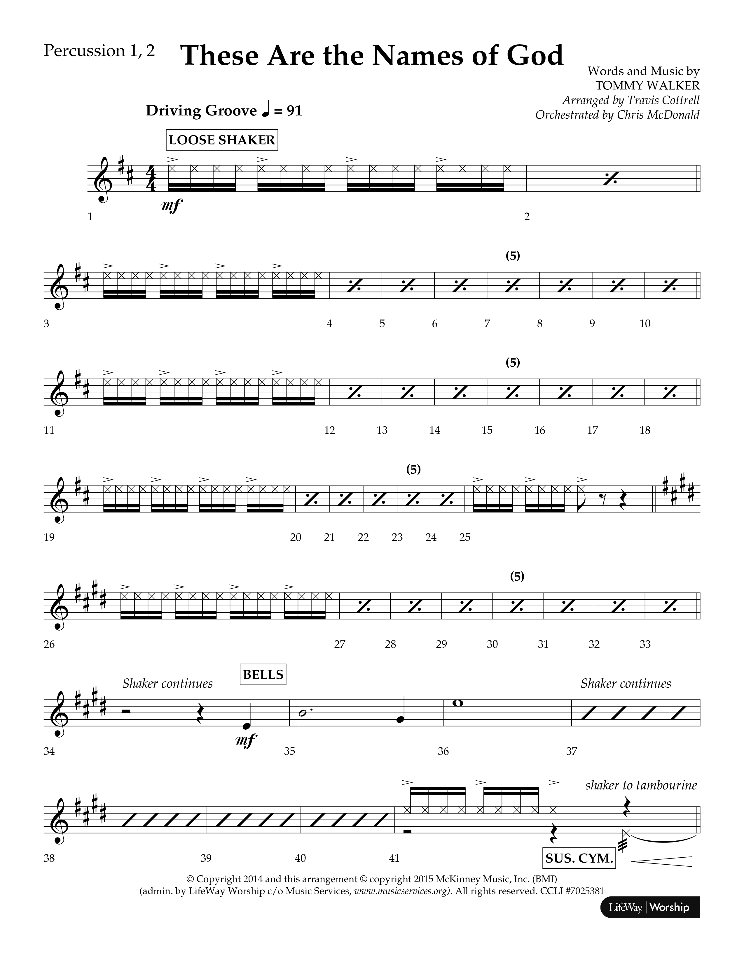 These Are The Names Of God (Choral Anthem SATB) Percussion 1/2 (Lifeway Choral / Arr. Travis Cottrell / Orch. Chris McDonald)