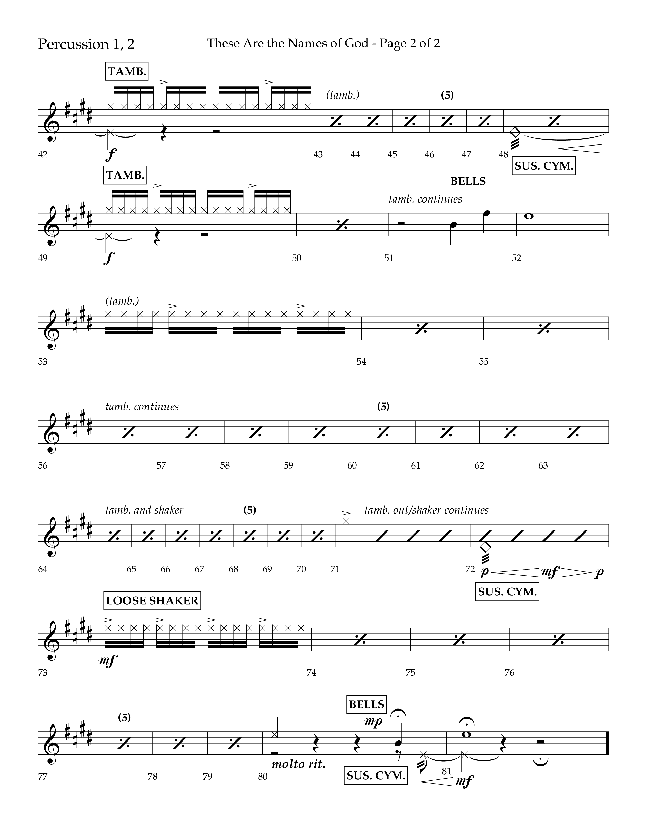 These Are The Names Of God (Choral Anthem SATB) Percussion 1/2 (Lifeway Choral / Arr. Travis Cottrell / Orch. Chris McDonald)