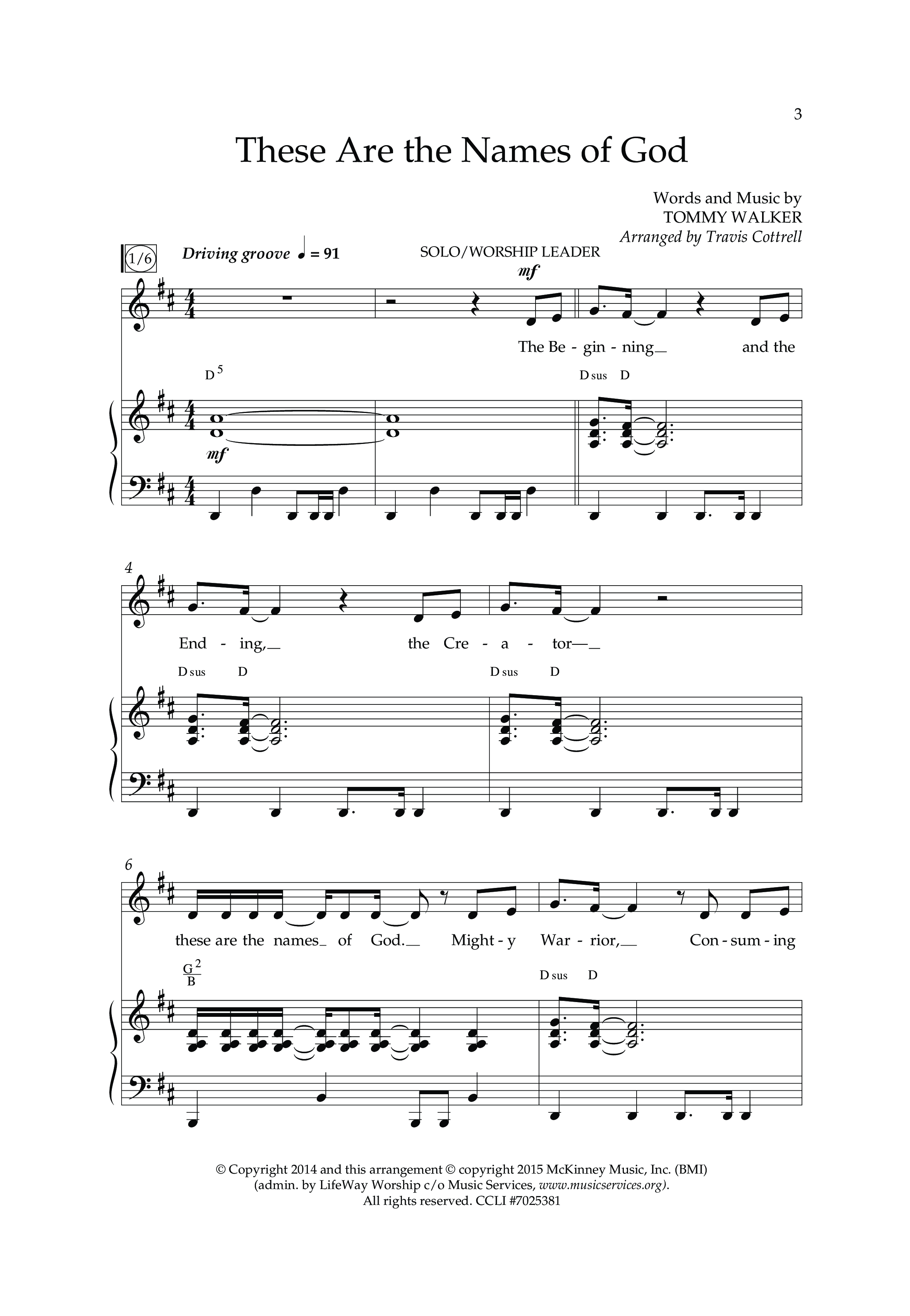 These Are The Names Of God (Choral Anthem SATB) Anthem (SATB/Piano) (Lifeway Choral / Arr. Travis Cottrell / Orch. Chris McDonald)