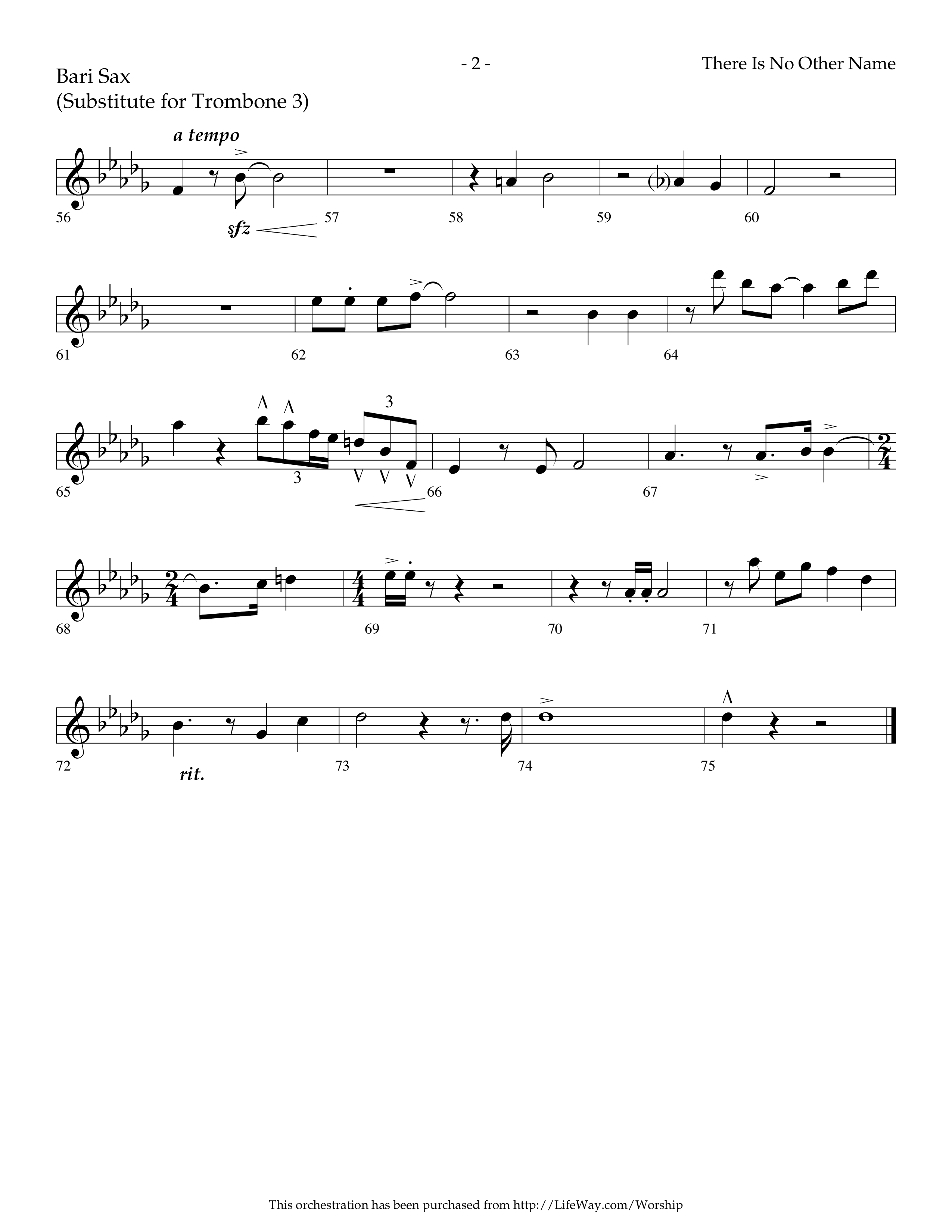 There Is No Other Name (Choral Anthem SATB) Bari Sax (Lifeway Choral / Arr. Cliff Duren)