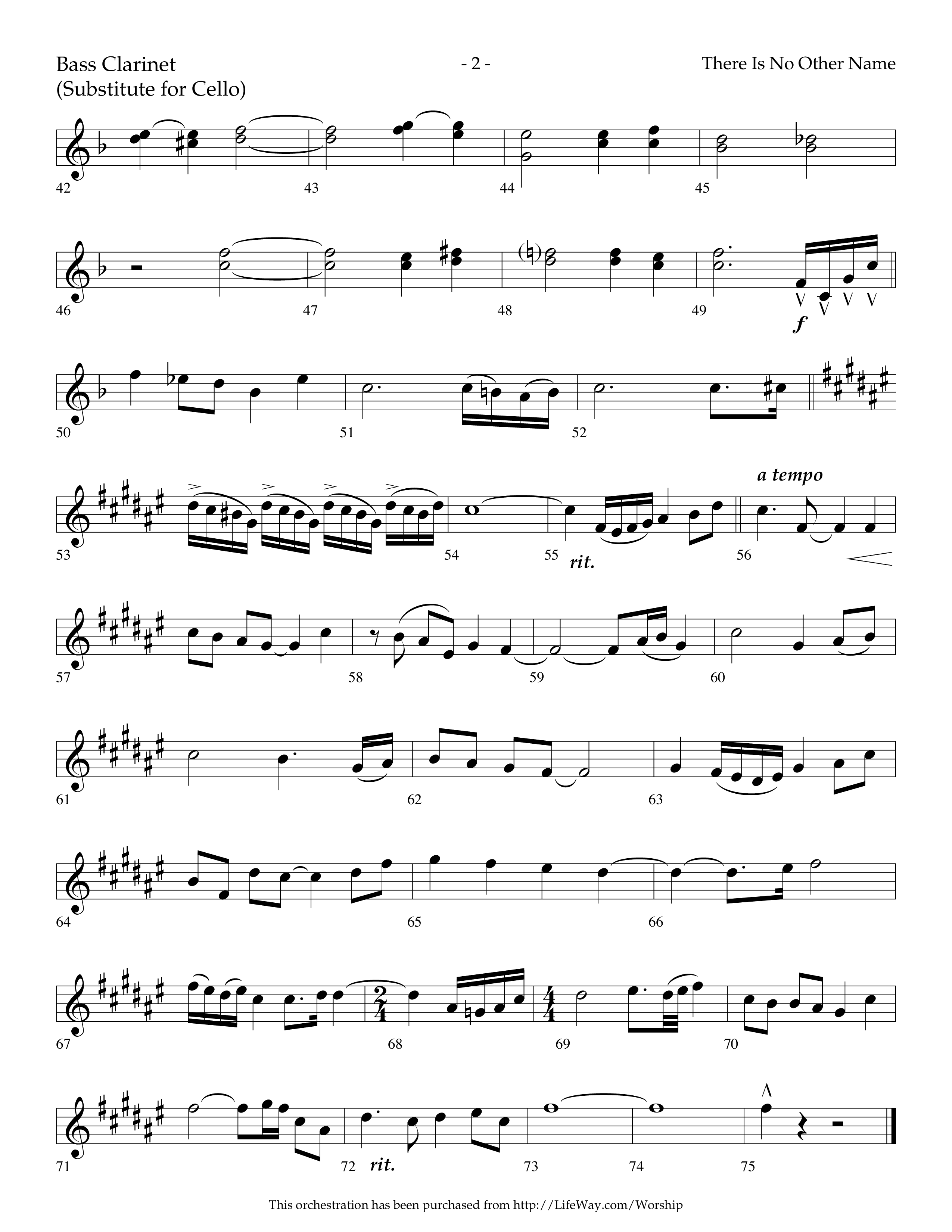 There Is No Other Name (Choral Anthem SATB) Bass Clarinet (Lifeway Choral / Arr. Cliff Duren)