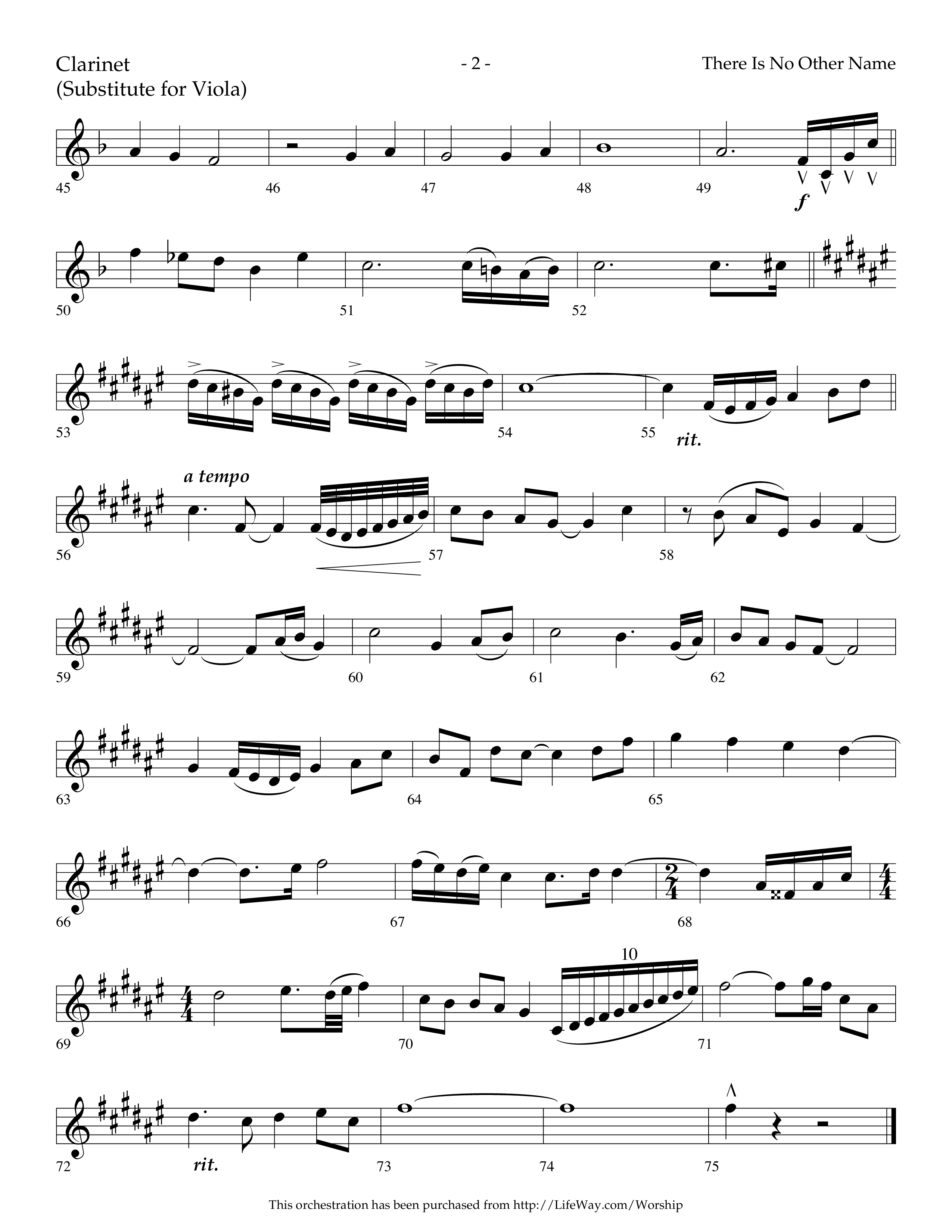 There Is No Other Name (Choral Anthem SATB) Clarinet (Lifeway Choral / Arr. Cliff Duren)