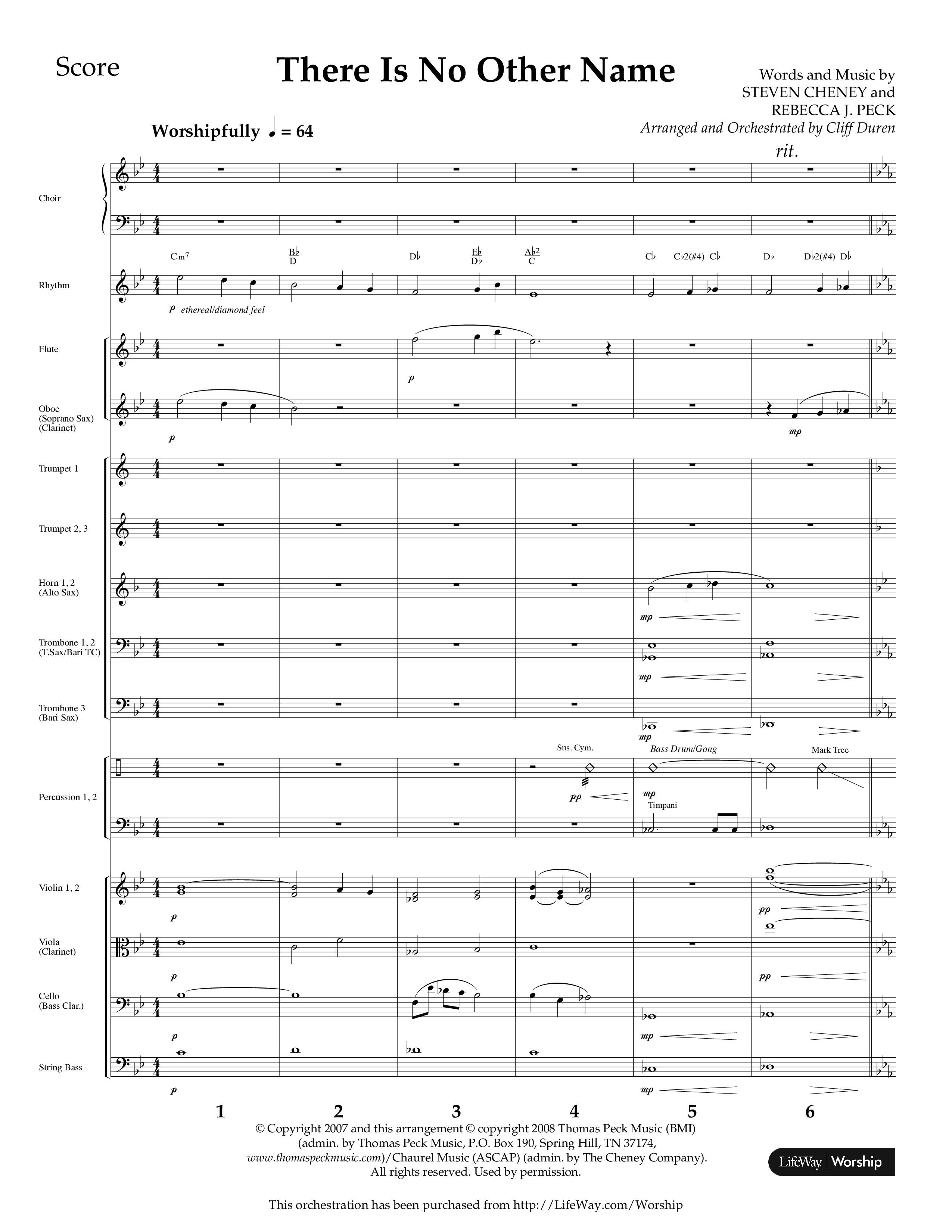 There Is No Other Name (Choral Anthem SATB) Orchestration (Lifeway Choral / Arr. Cliff Duren)