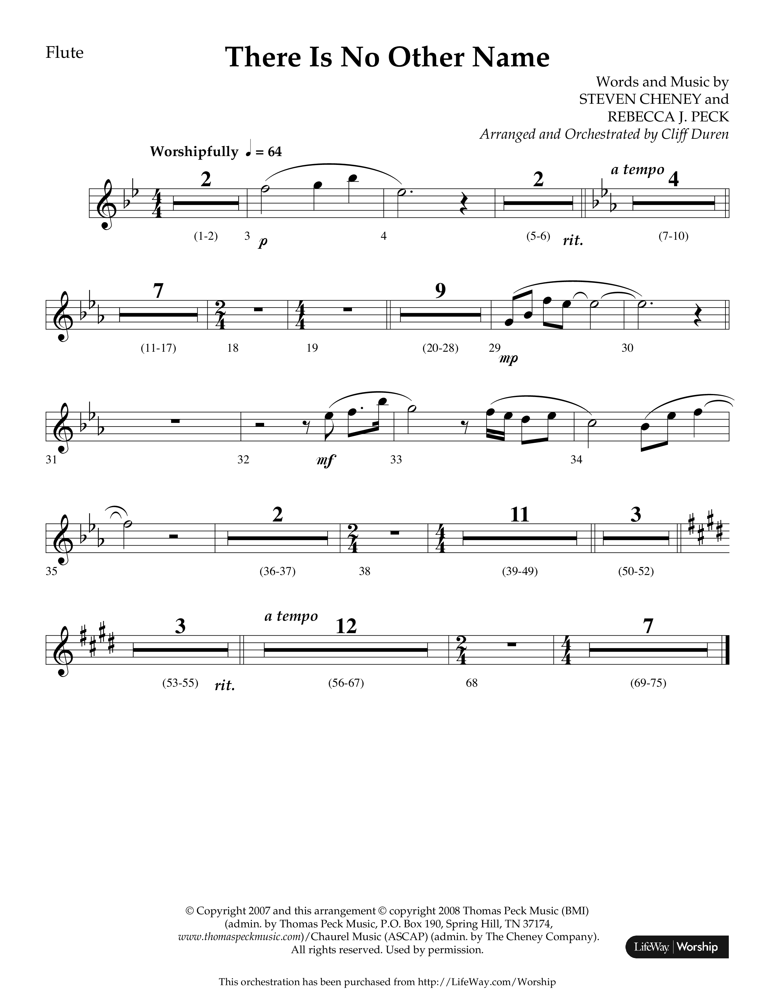 There Is No Other Name (Choral Anthem SATB) Flute (Lifeway Choral / Arr. Cliff Duren)